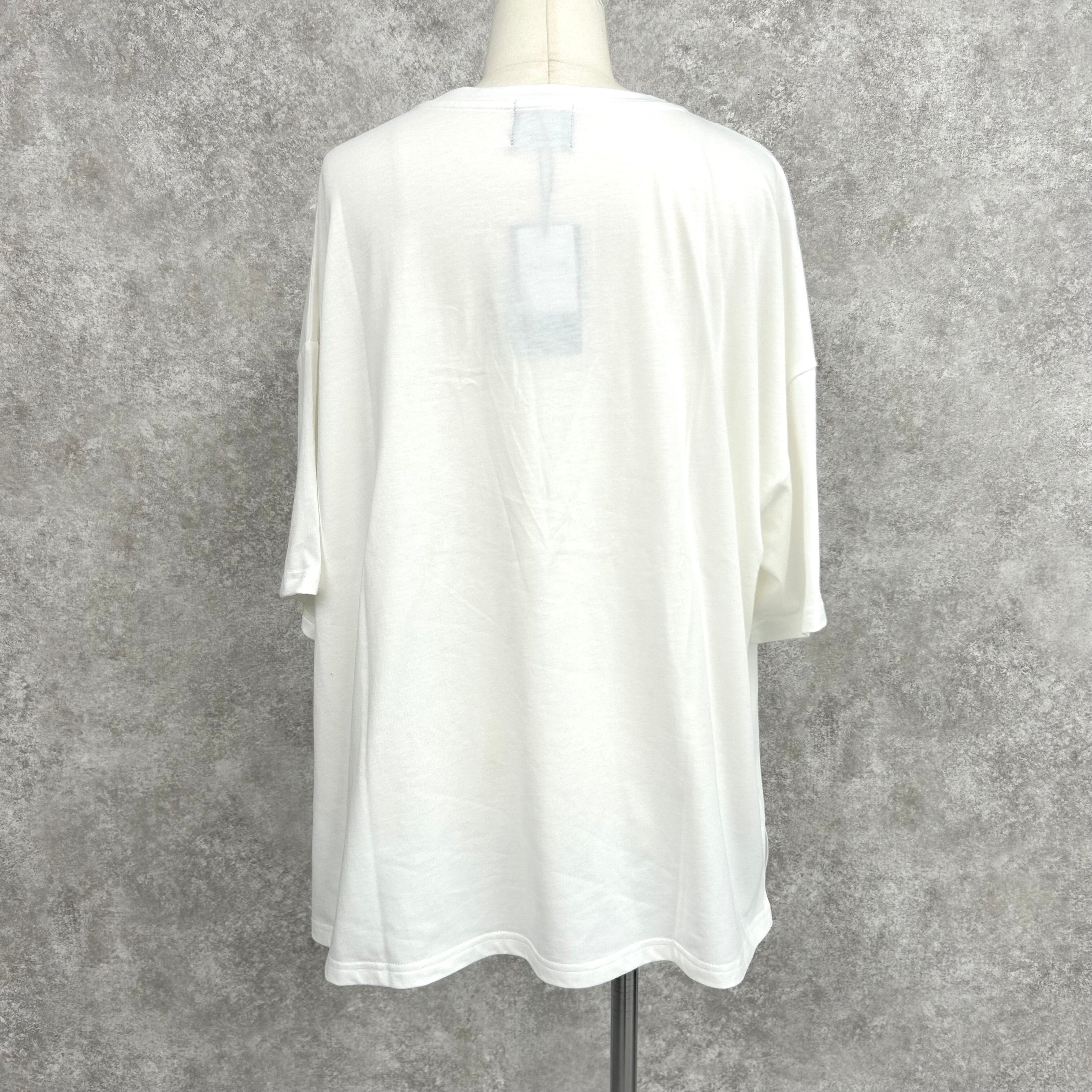 ダルメシアン刺繍&ロゴTシャツ -ホワイト- ※8/6〜12より配送予定