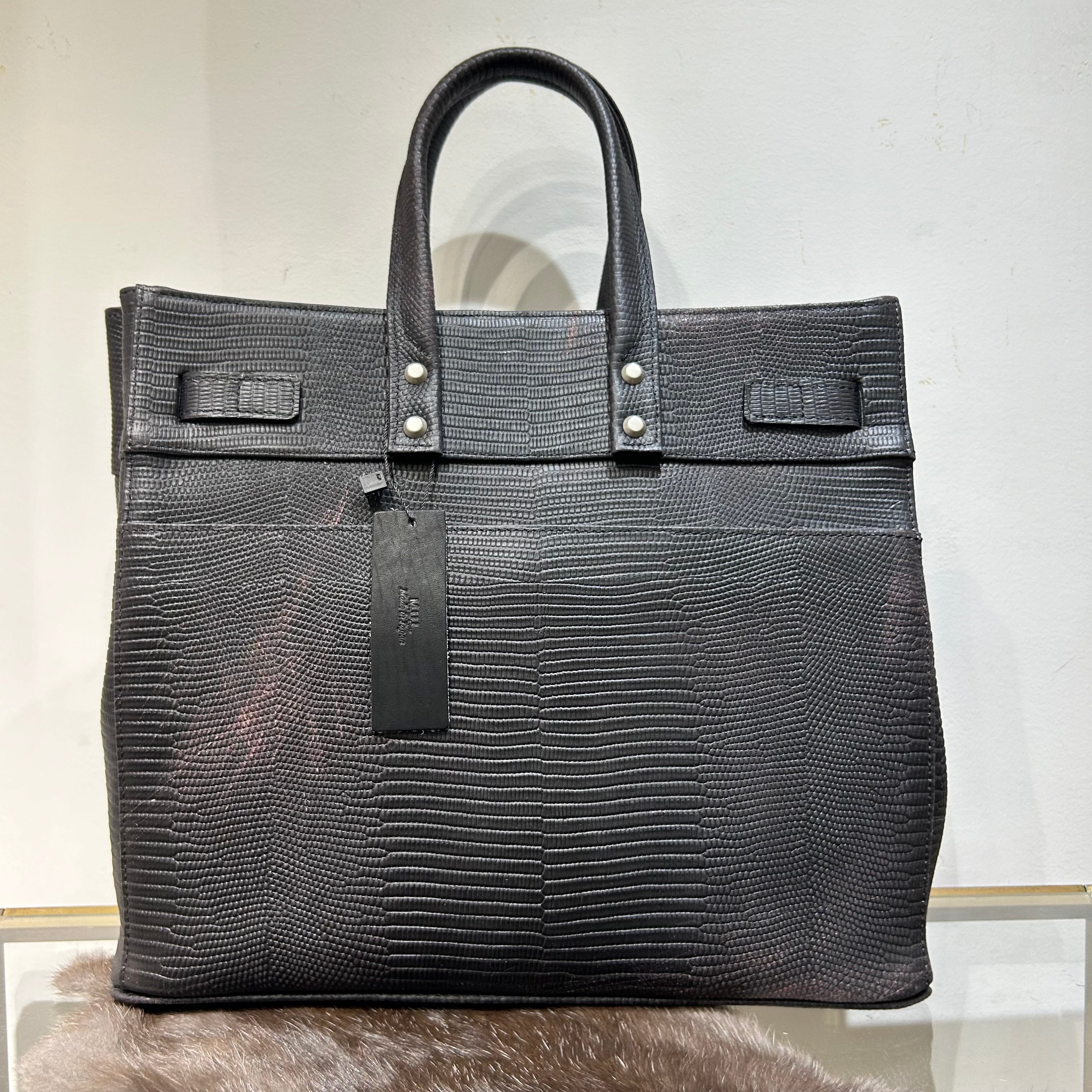 ⚠️予約【M.U.L.】stud series トート リザード型押し - vintage ブラック- ※R7. 6月末納品予定