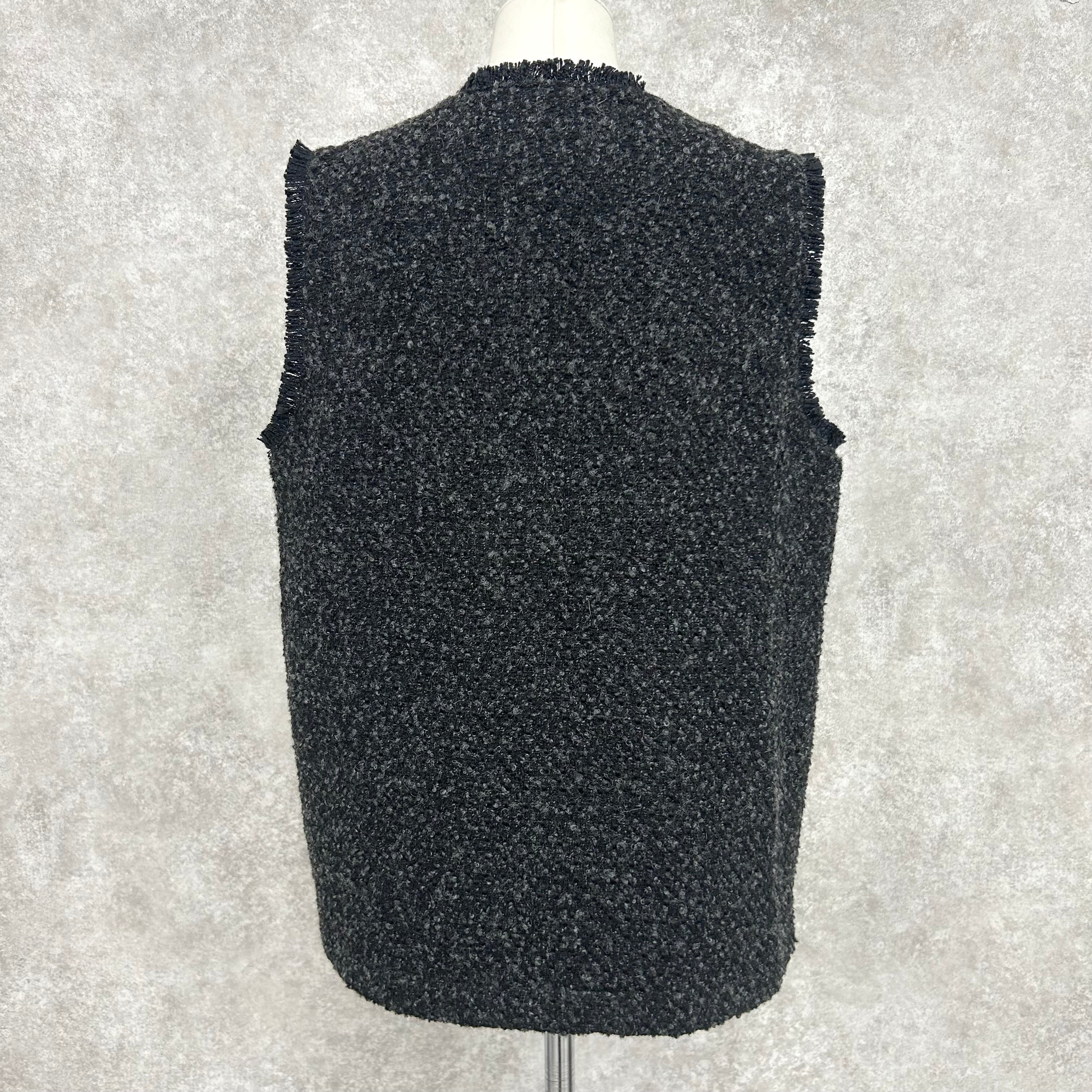 【予約】デニムツイードベスト -ブラック×ブラック- ※ハンガー納品 ※1月上旬〜中旬頃より順次発送予定