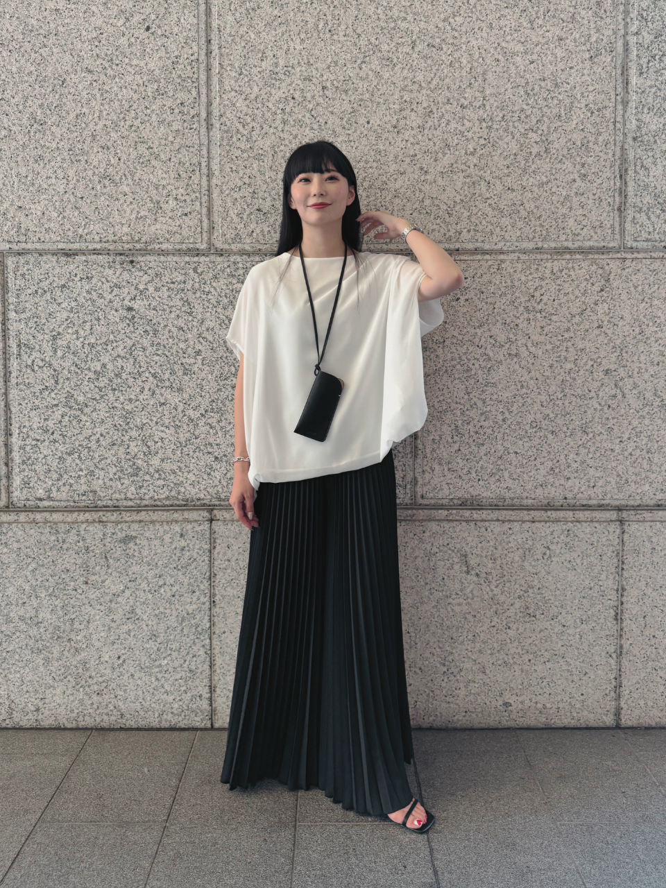 【ASYMM】MISTY CHIFFON BLOUSE -white- ※7/28〜8/1迄に順次発送