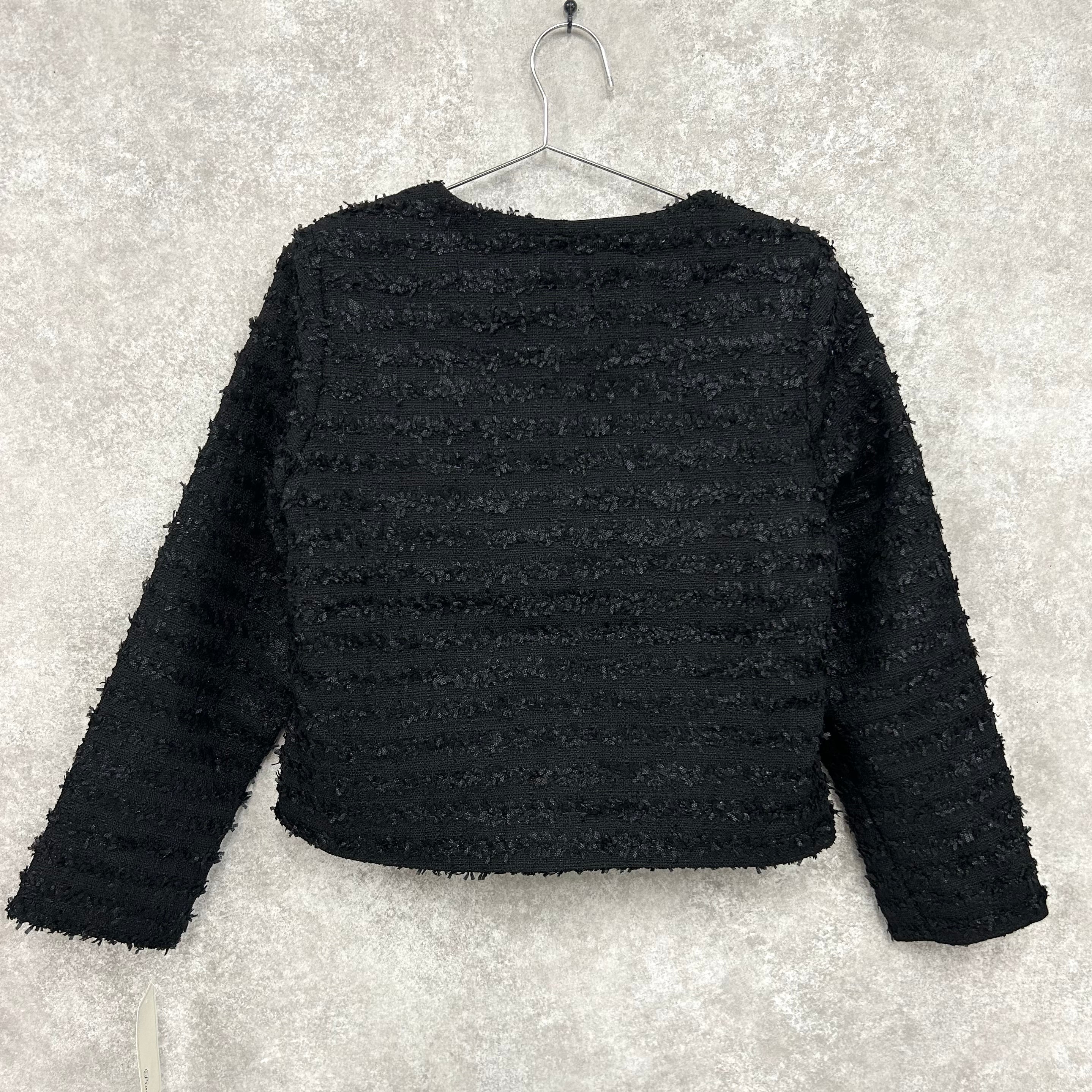 ツイードショートジャケット -ブラック- ※ハンガー納品 ※4/2~4/8迄に順次発送予定