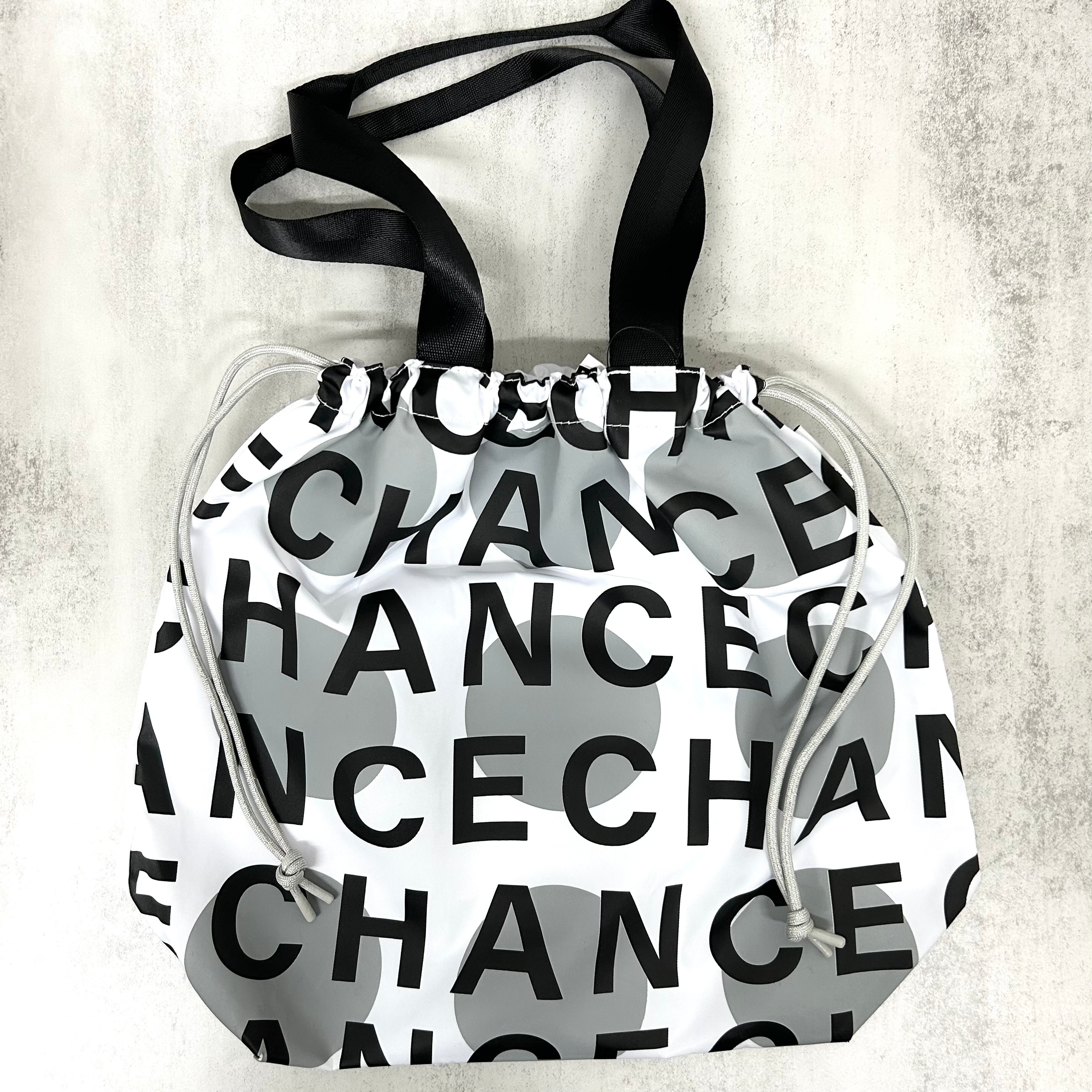 【HAPPYFACE】CHANCE 巾着ナイロントートバッグ ホワイト ※10/22〜28より順次配送
