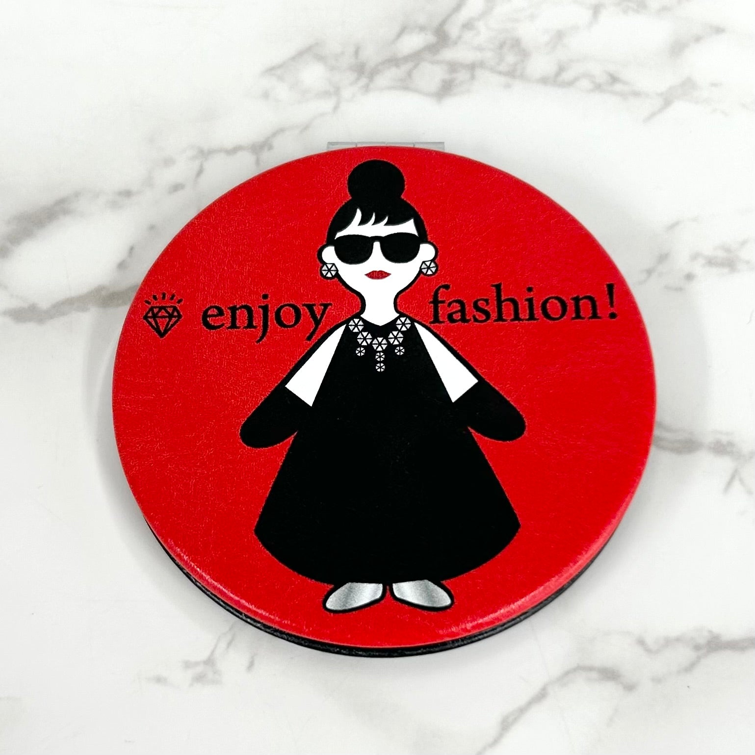 【HAPPYFACE】EMMA全身 折りたたみミラー レッド ※6/18〜24迄に順次発送予定