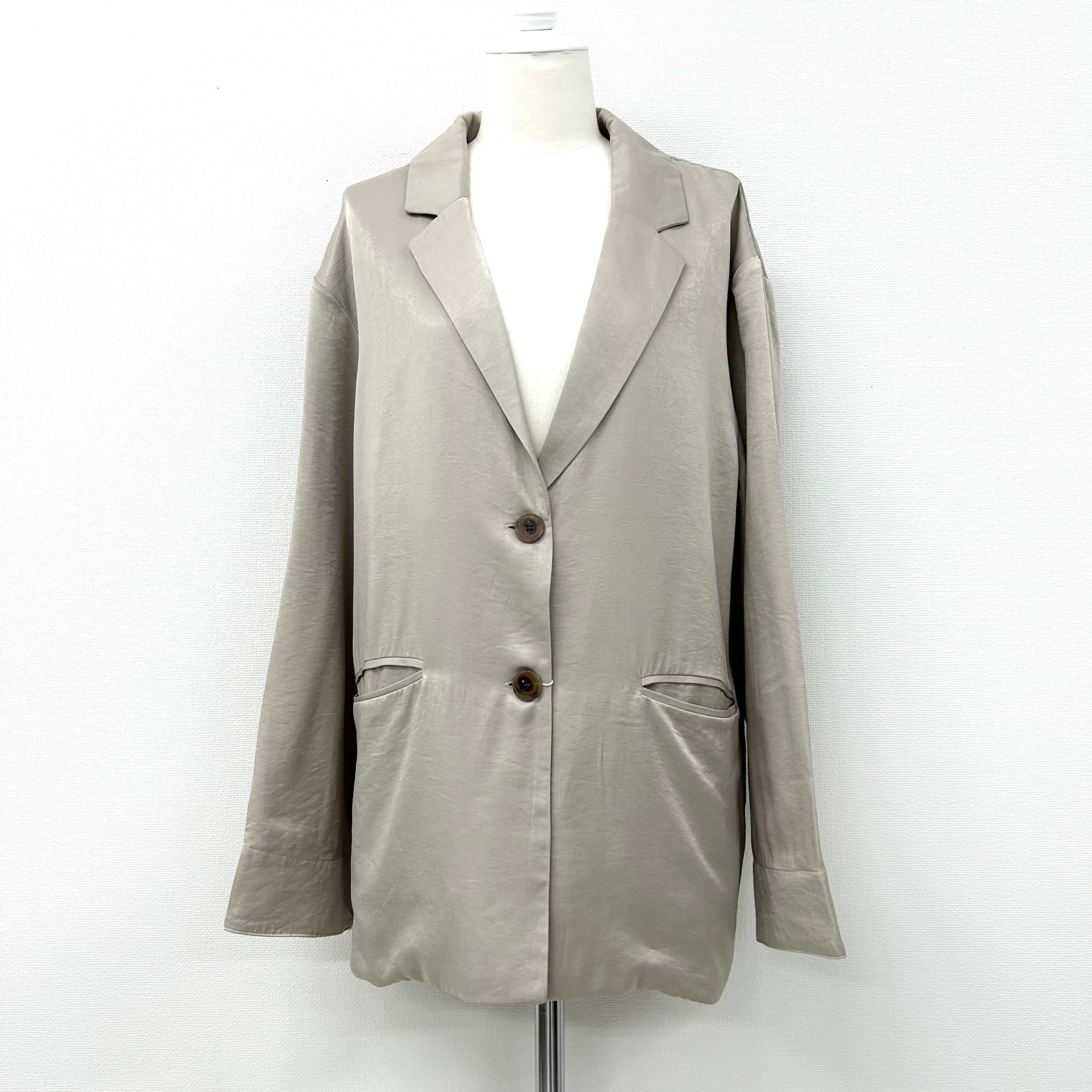 サテンテーラードジャケット -ベージュ- ※1/28〜2/3頃より順次配送予定