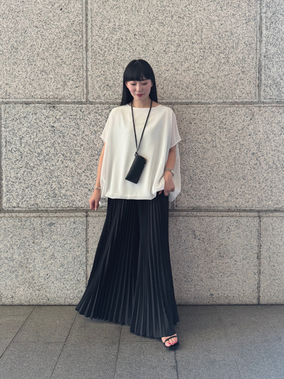 【ASYMM】MISTY CHIFFON BLOUSE -white- ※7/28〜8/1迄に順次発送