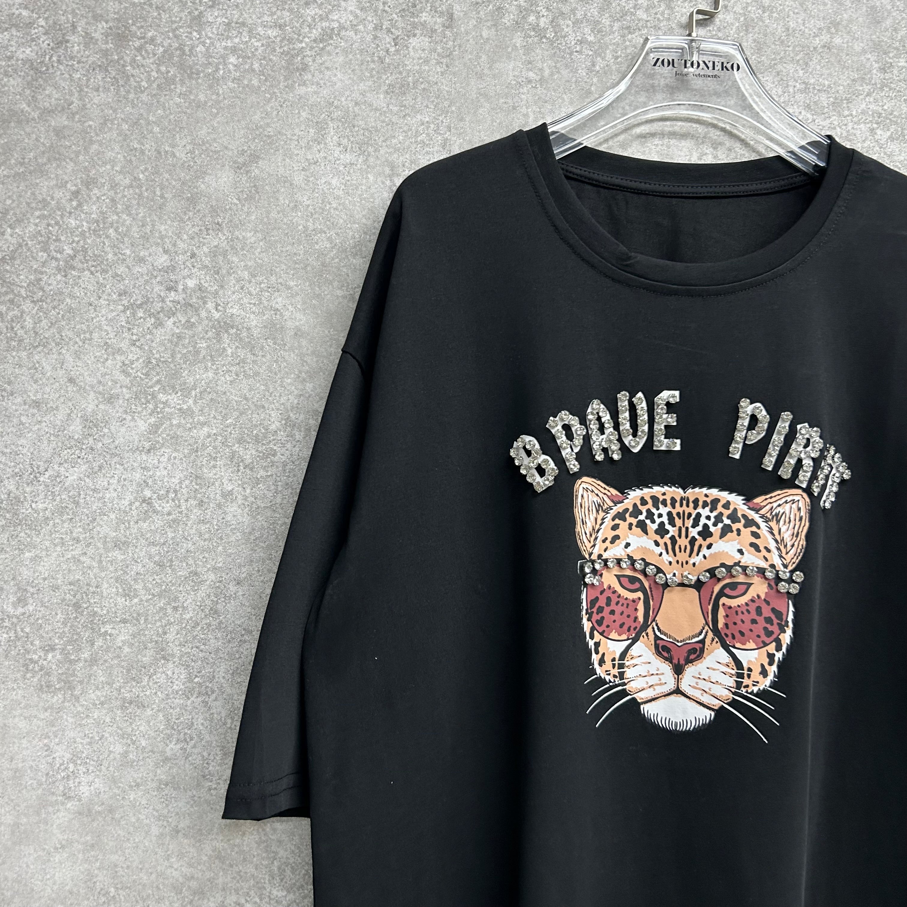 タイガービジュープリントTシャツ -ブラック- ※6/25~7/1頃より順次発送予定