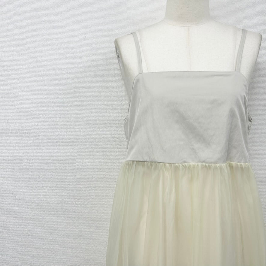 オーガンジー裏地付きキャミワンピース -エクリュ- ※1/14-20頃〜順次発送予定