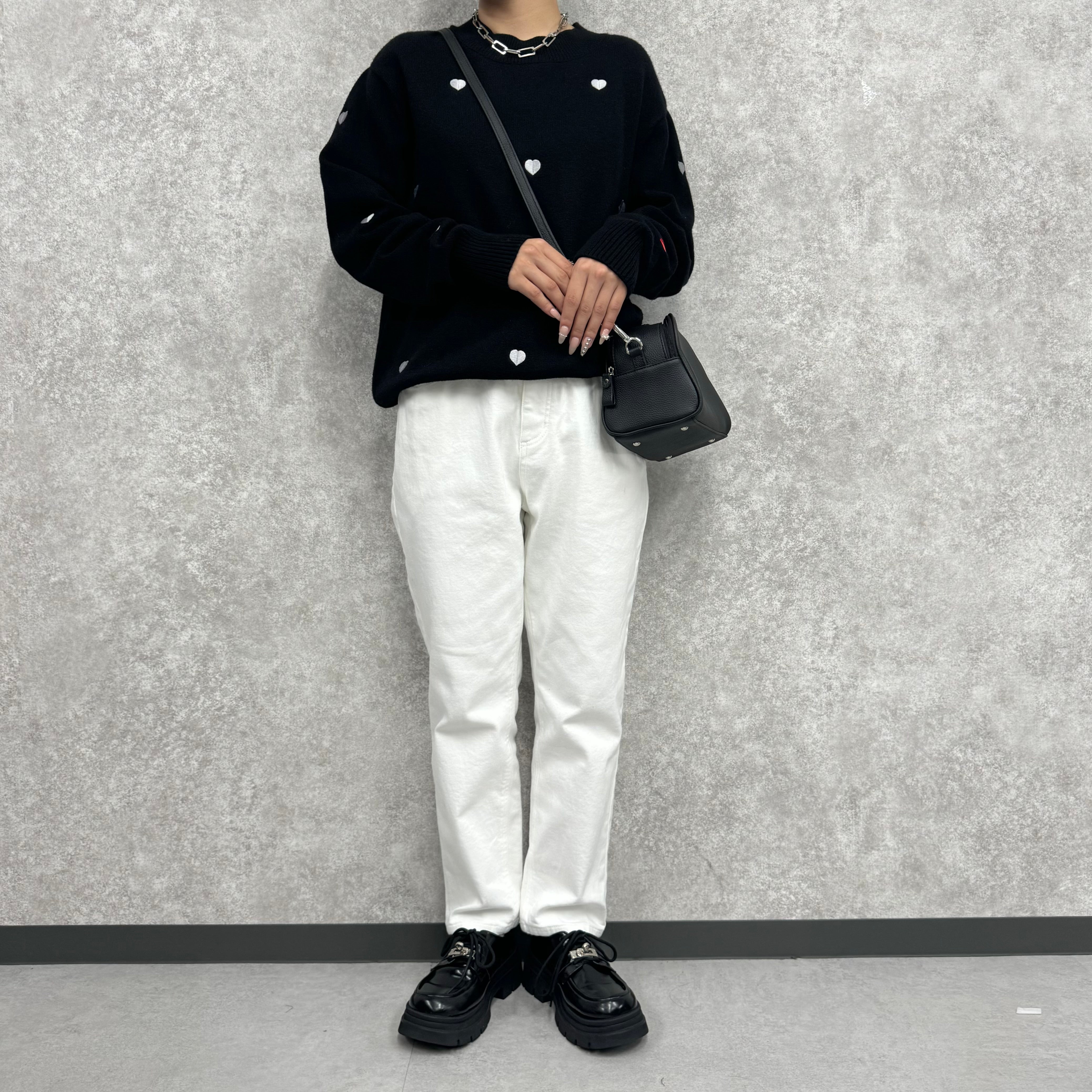 【PRIORITY】デニムパンツ オフホワイト 裏起毛 38サイズ ※9月下旬より順次発送予定