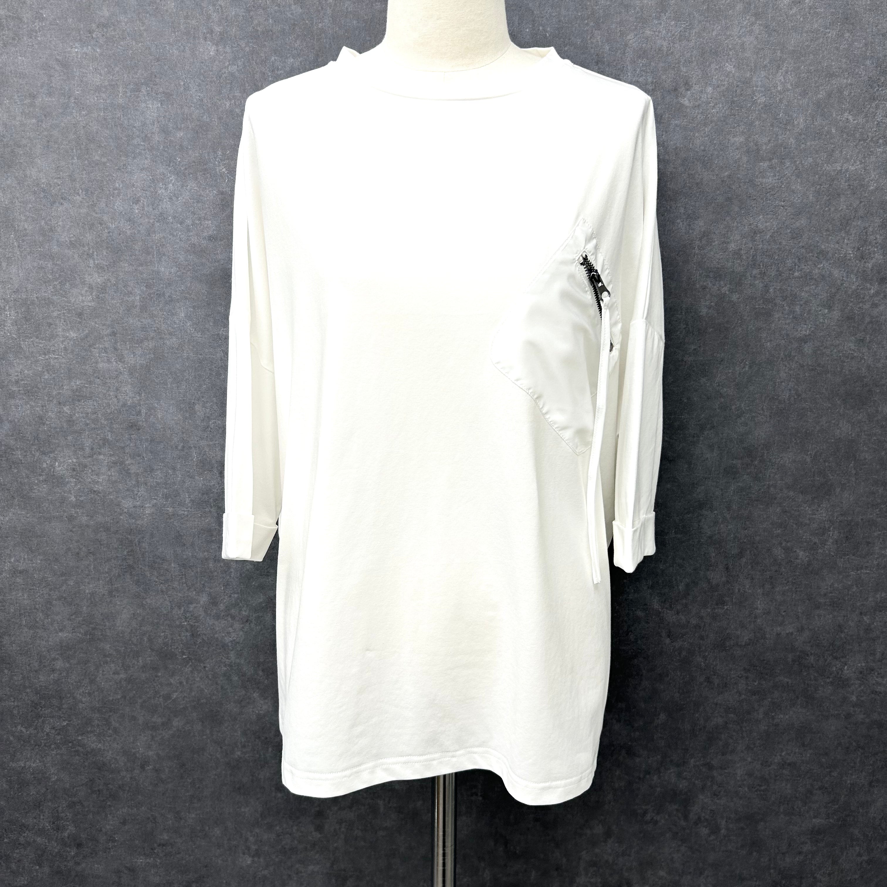 【Ashley &Bros】胸ポッケzip tee -オフホワイト- ※10/22-28順次配送予定 ※事務所発送