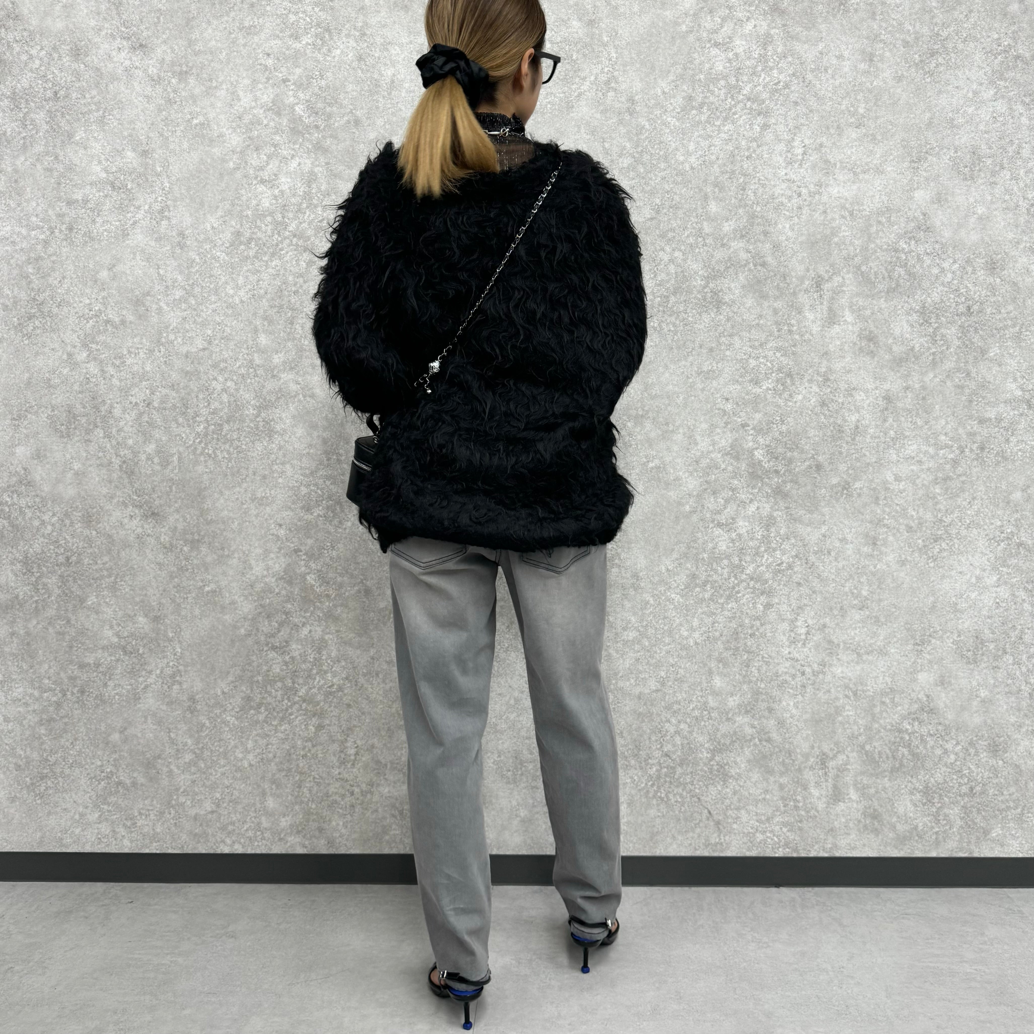 【PRIORITY】デニムパンツ グレー 裏起毛 38サイズ ※9月下旬より順次発送