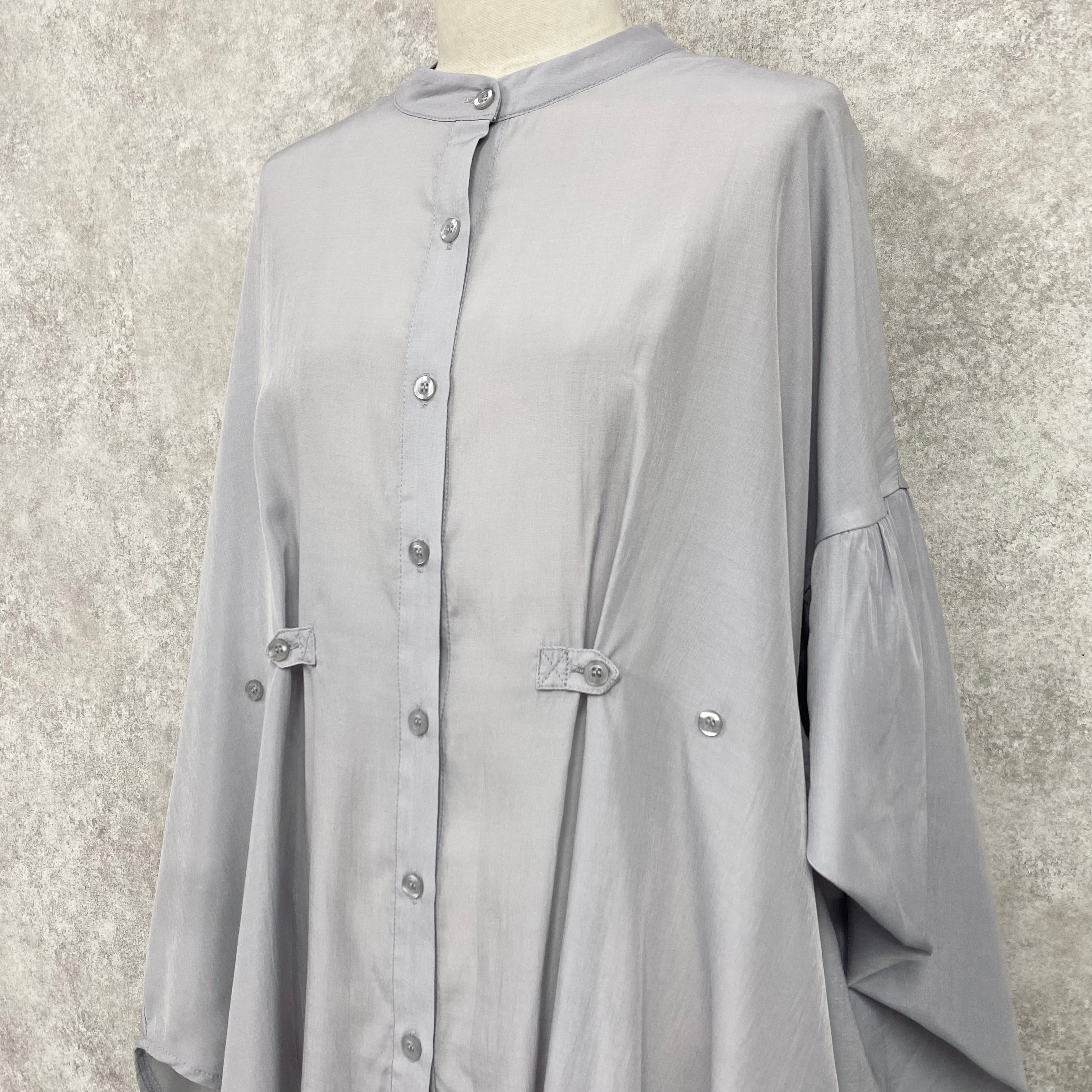 【ASYMM】COCOON FLOW SHIRT -blue gray- ※7/28〜8/1迄に順次発送
