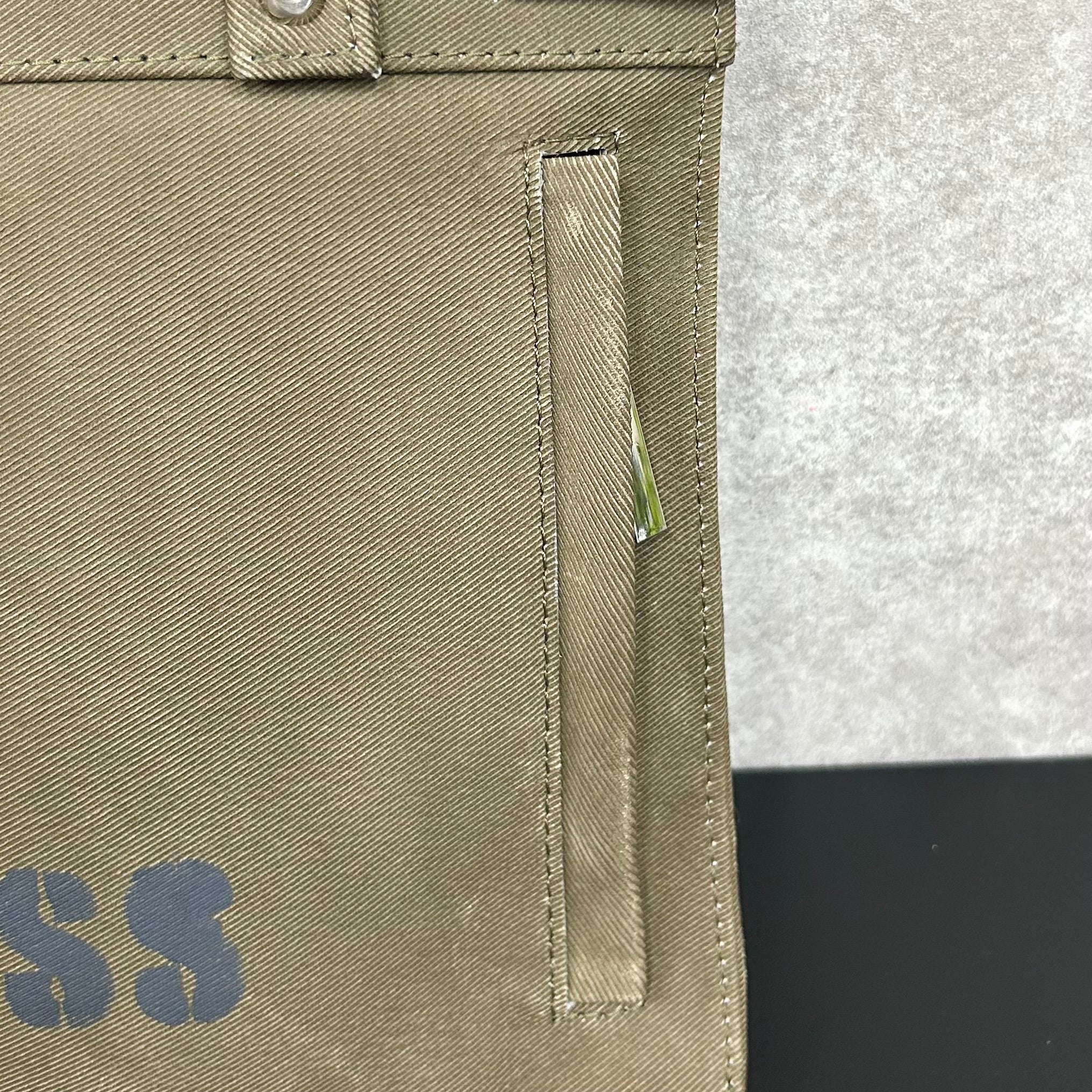【MUL066】サコッシュSS デニムレザー カーキ ホワイトライン入り ※7/2〜7/12より事務所から順次発送予定