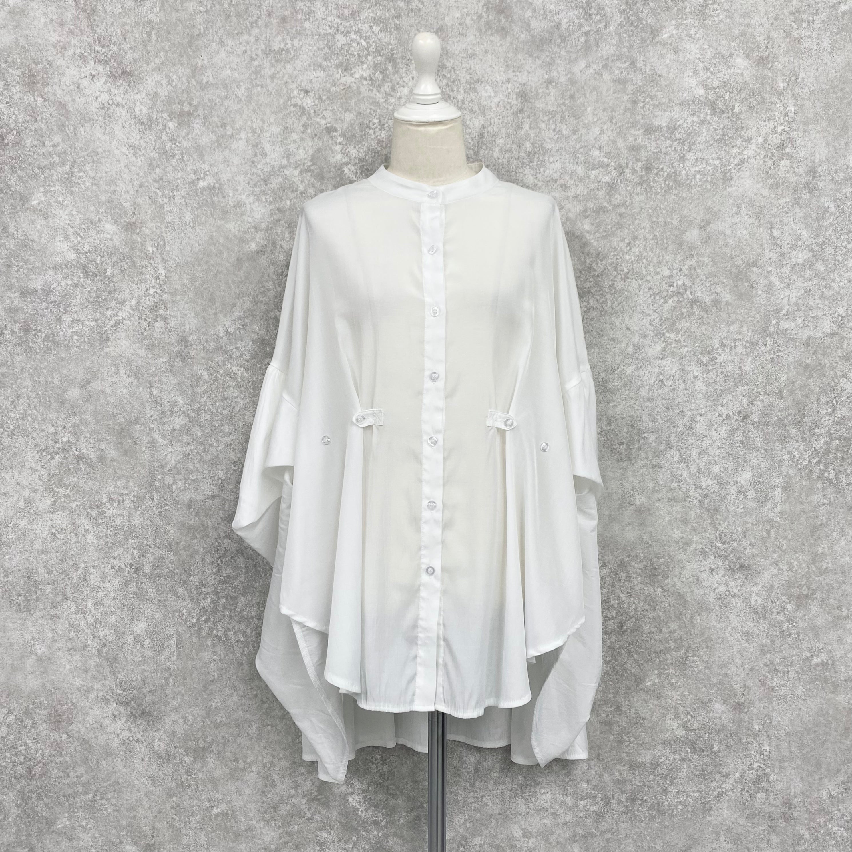 【ASYMM】COCOON FLOW SHIRT -white- ※1週間前後で配送予定