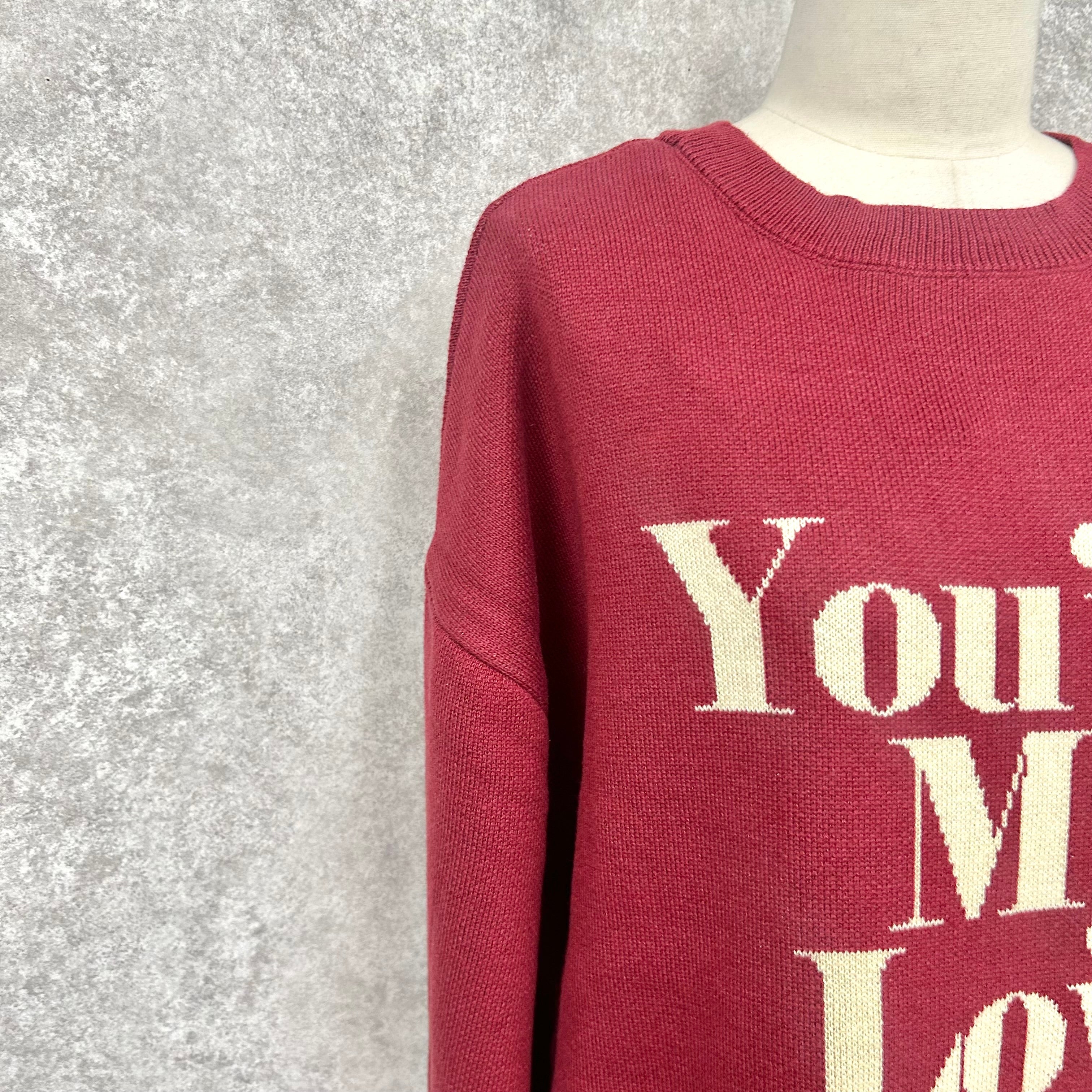 MyLoveオーバーサイズプルオーバー -レッド×ベージュ- ※11/4~11/11頃より順次発送予定