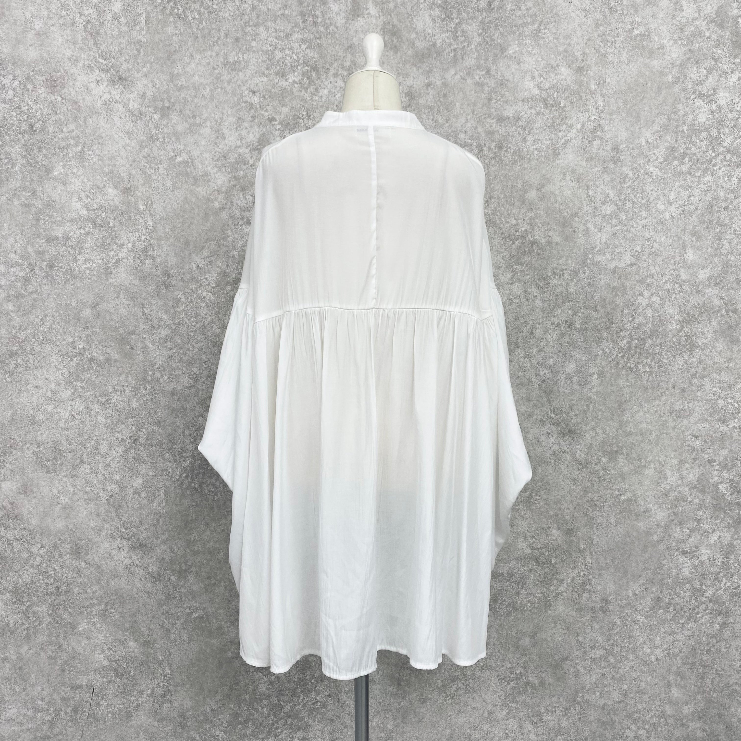 【ASYMM】COCOON FLOW SHIRT -white- ※1週間前後で配送予定