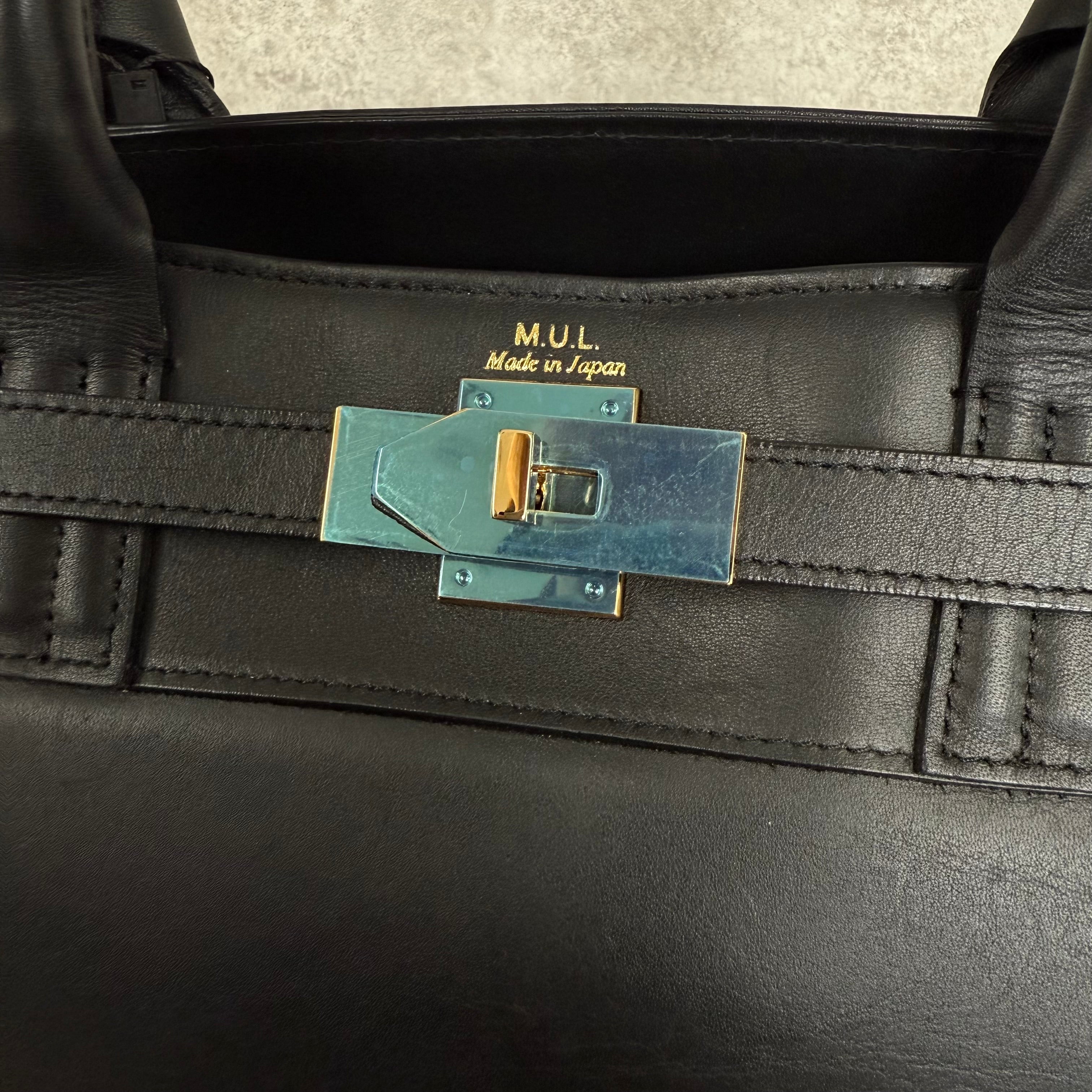 【MUL006】トートM ‐ブラック‐ オイルレザー ゴールド金具 ※7/2〜7/12より事務所から順次発送予定