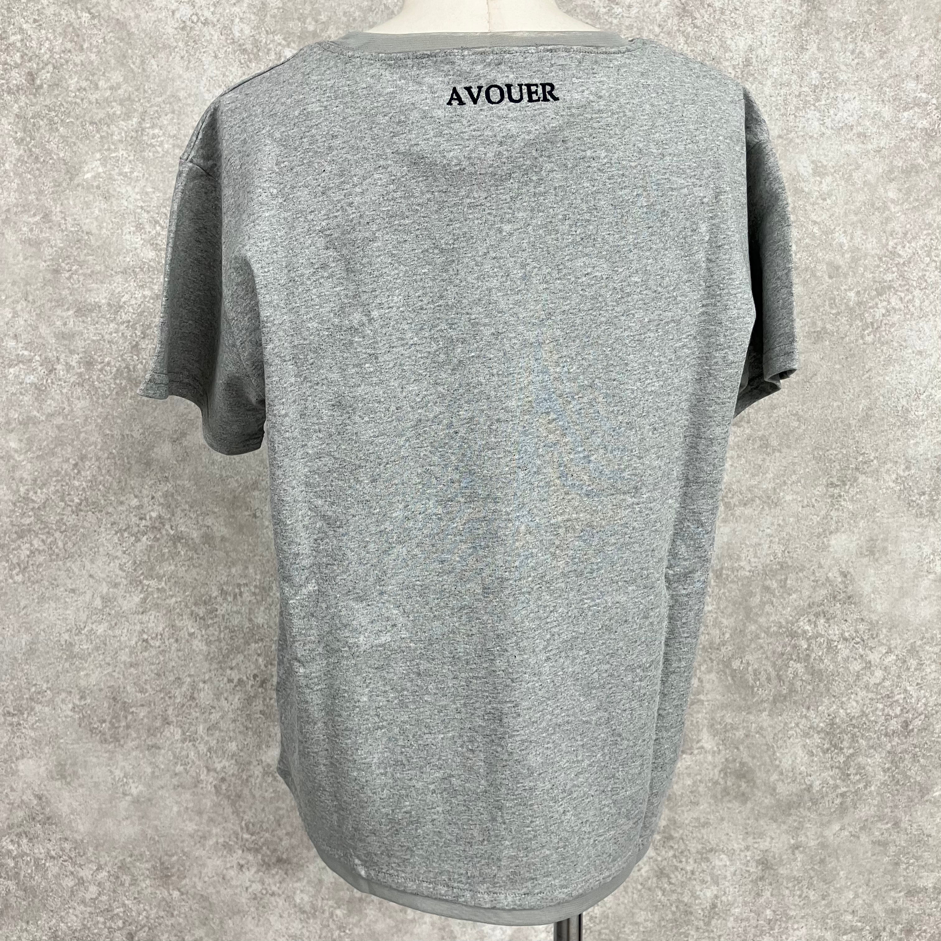ワンポイントビジューTシャツ -グレー- ※6/11-17迄に順次発送予定