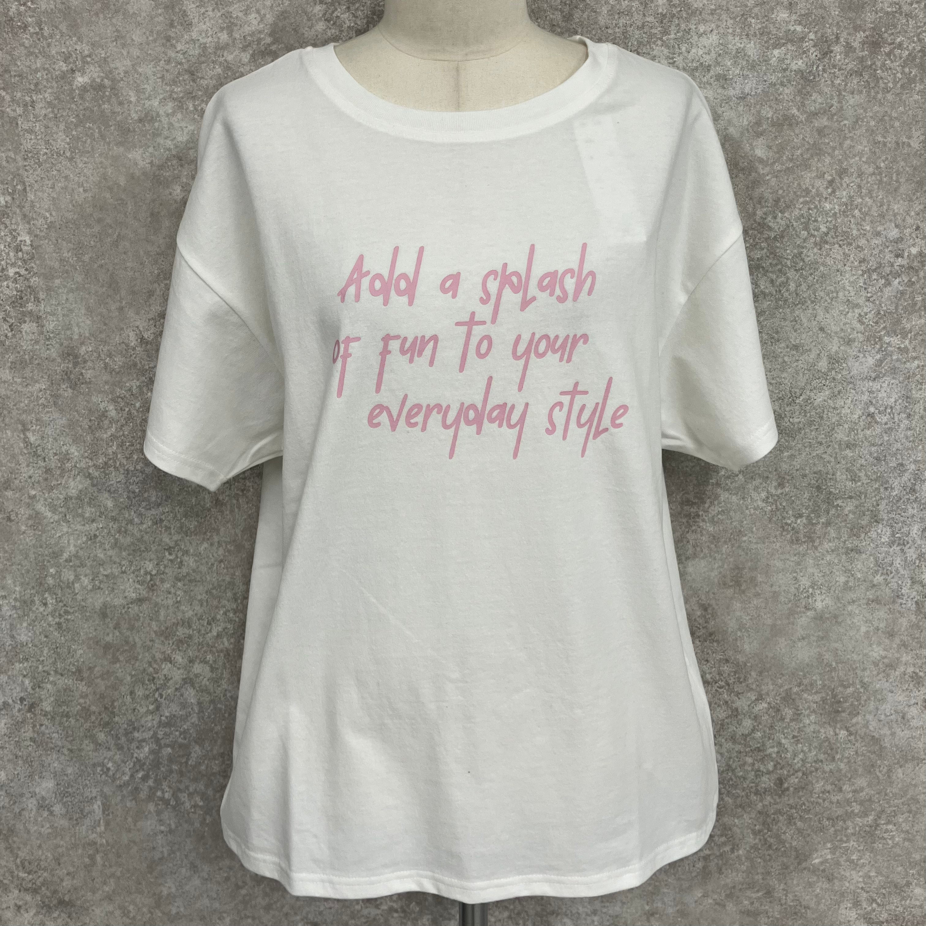 英字ロゴTシャツ -オフピンク- ※7/9~7/15頃より順次配送予定