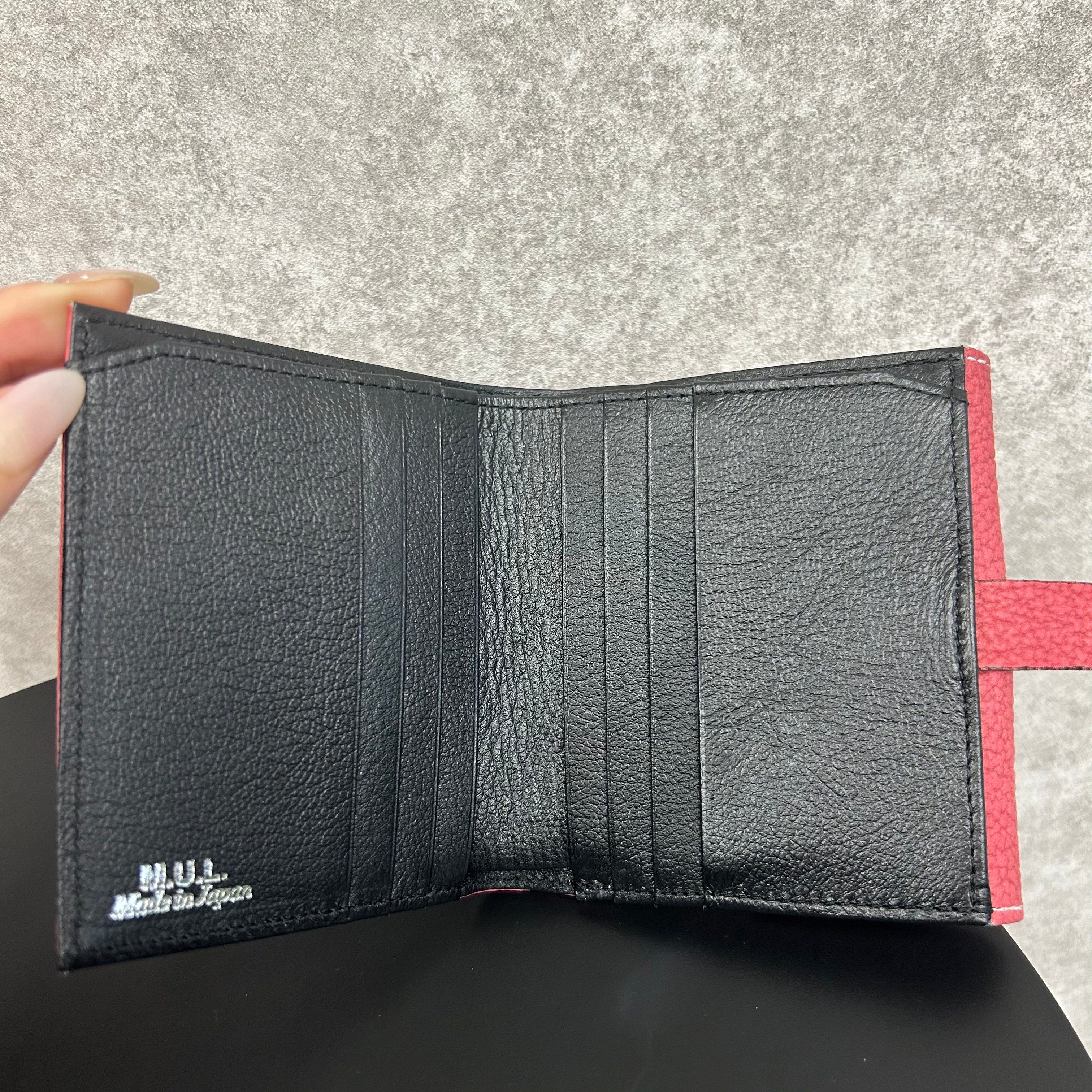 【MUL124】ミニウォレット ピンク シボ型押し -シルバーライン- ※2/10〜17頃より順次発送予定