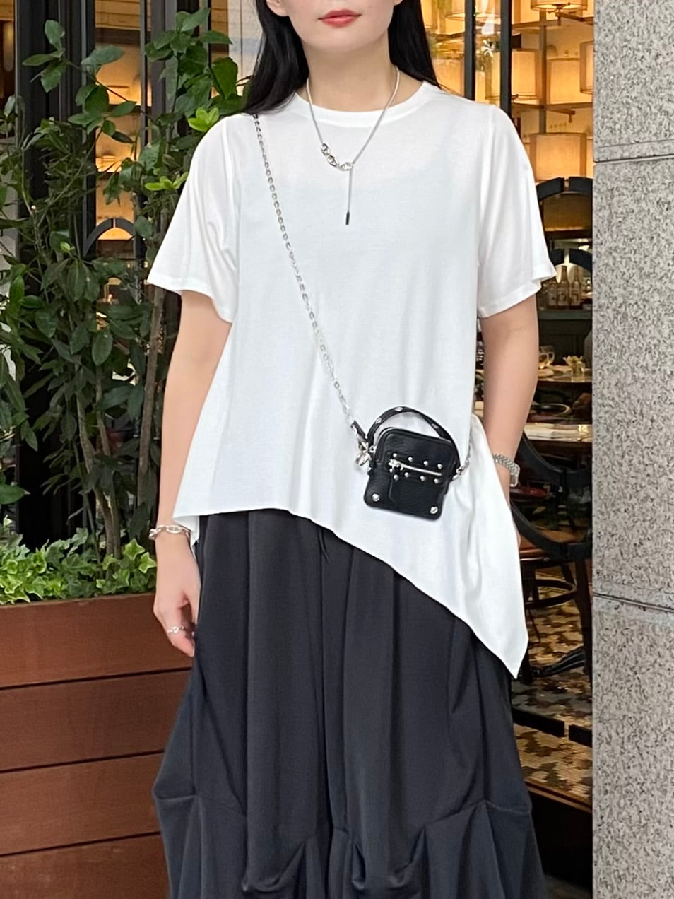 【ASYMM】RANDOM CUT TEE -white- ※1週間前後で配送予定
