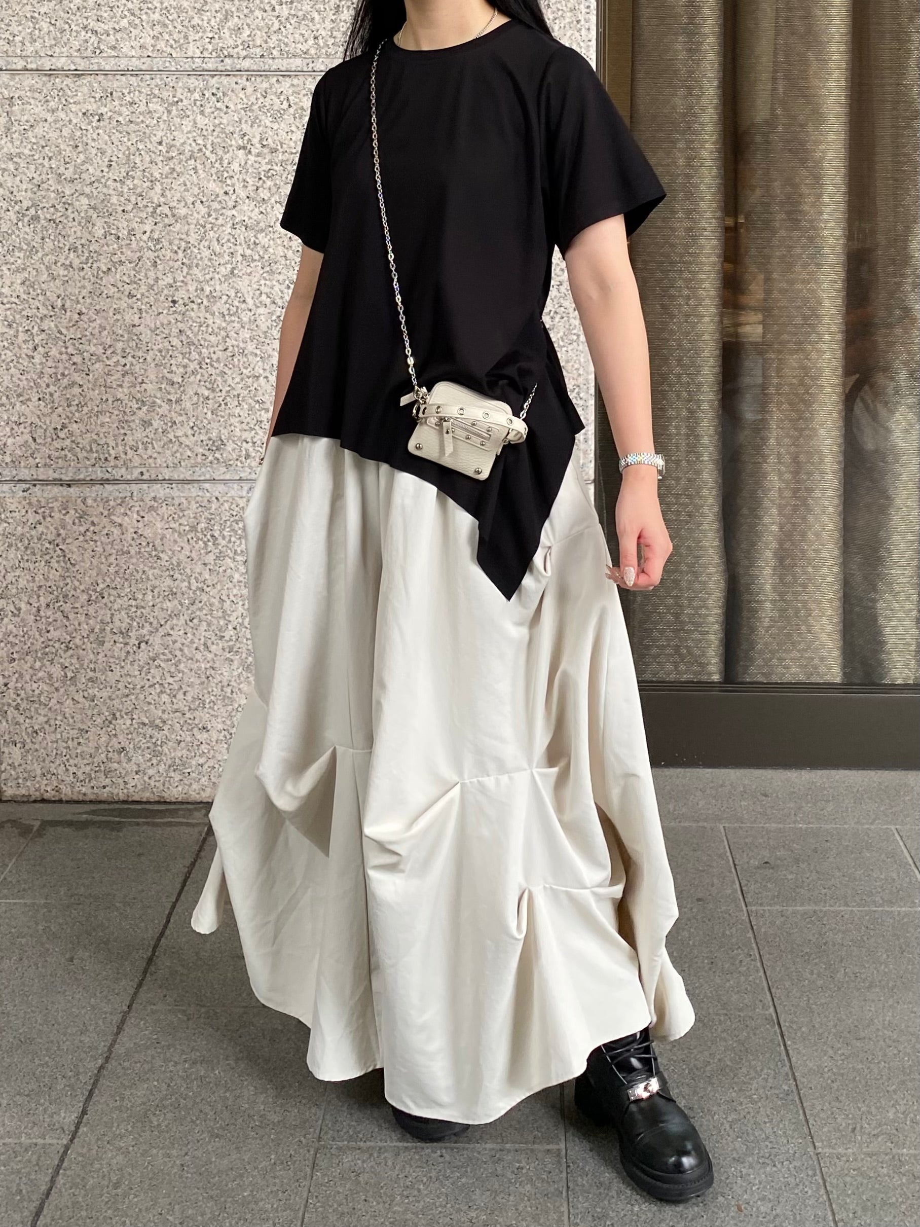 【ASYMM】RANDOM CUT TEE -black- ※1週間前後で配送予定