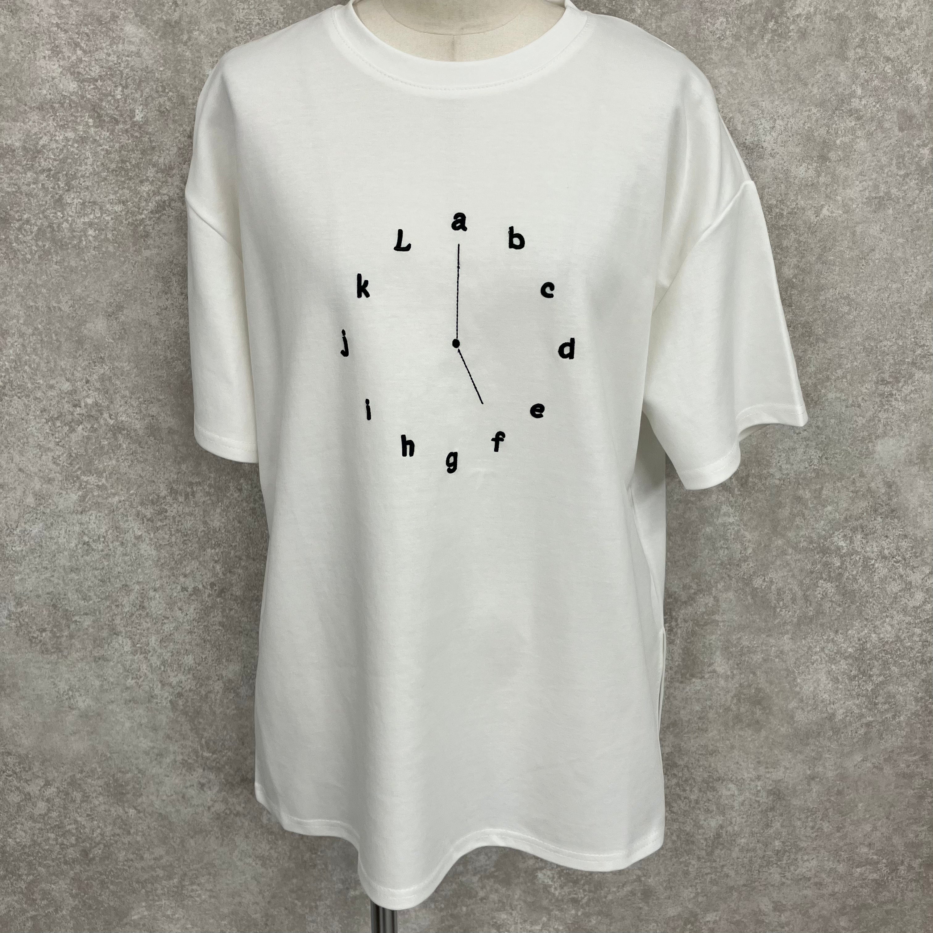 クロック風デザインTシャツ -ホワイト- ※7/9〜15迄に順次発送予定