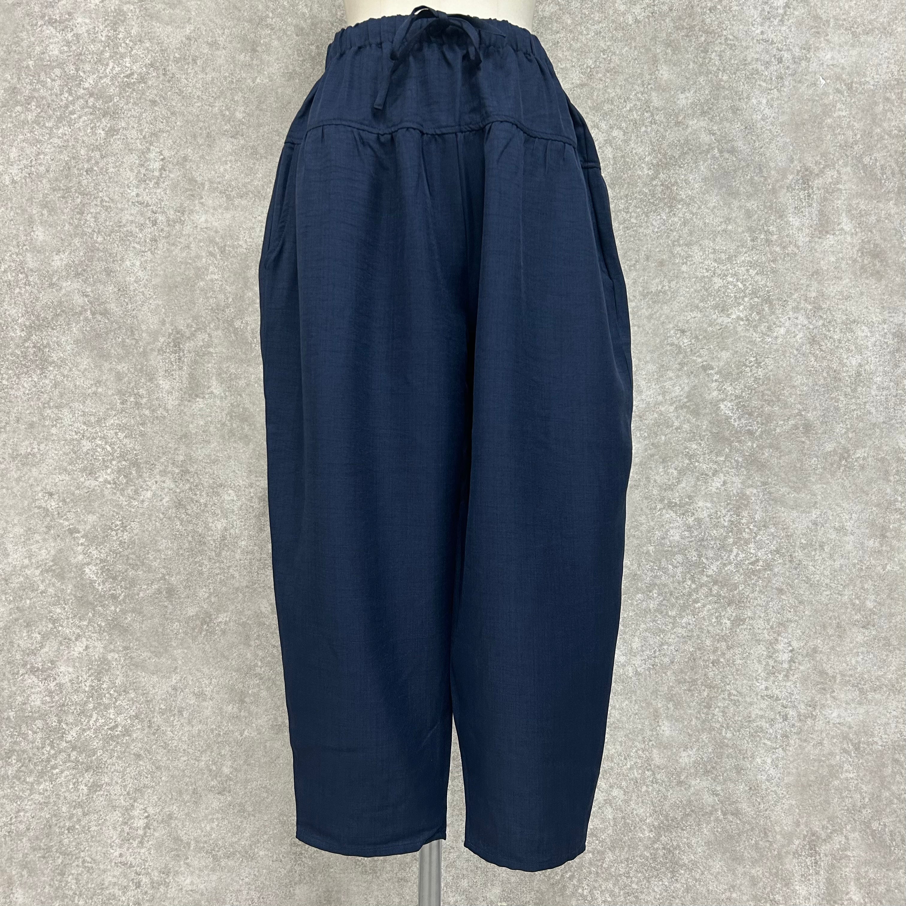 ウエストリボンリラックスパンツ -ネイビー- ※3/19〜25頃より順次発送予定