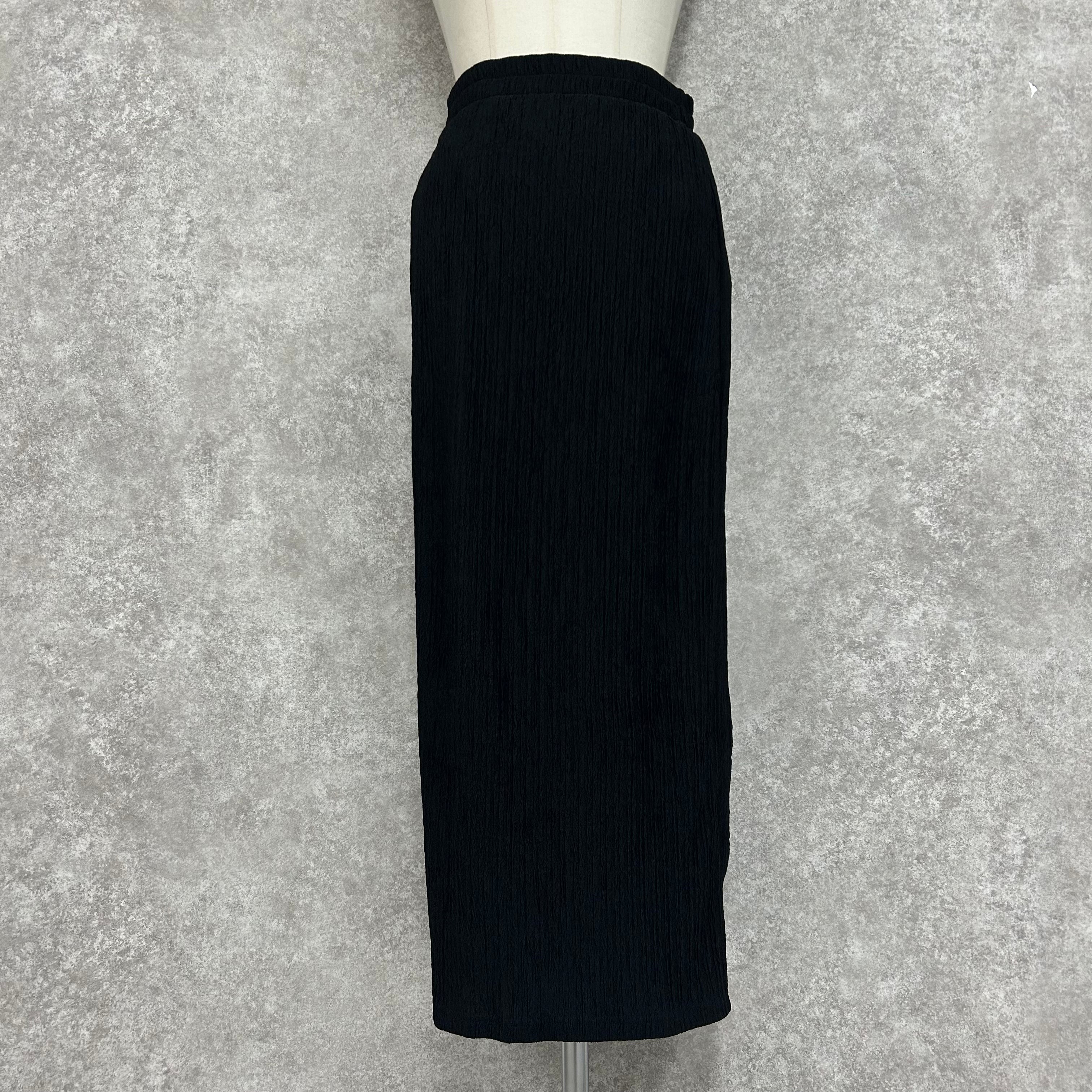 バックスリットプリーツスカート -ブラック- ※3/19〜25頃より順次発送予定