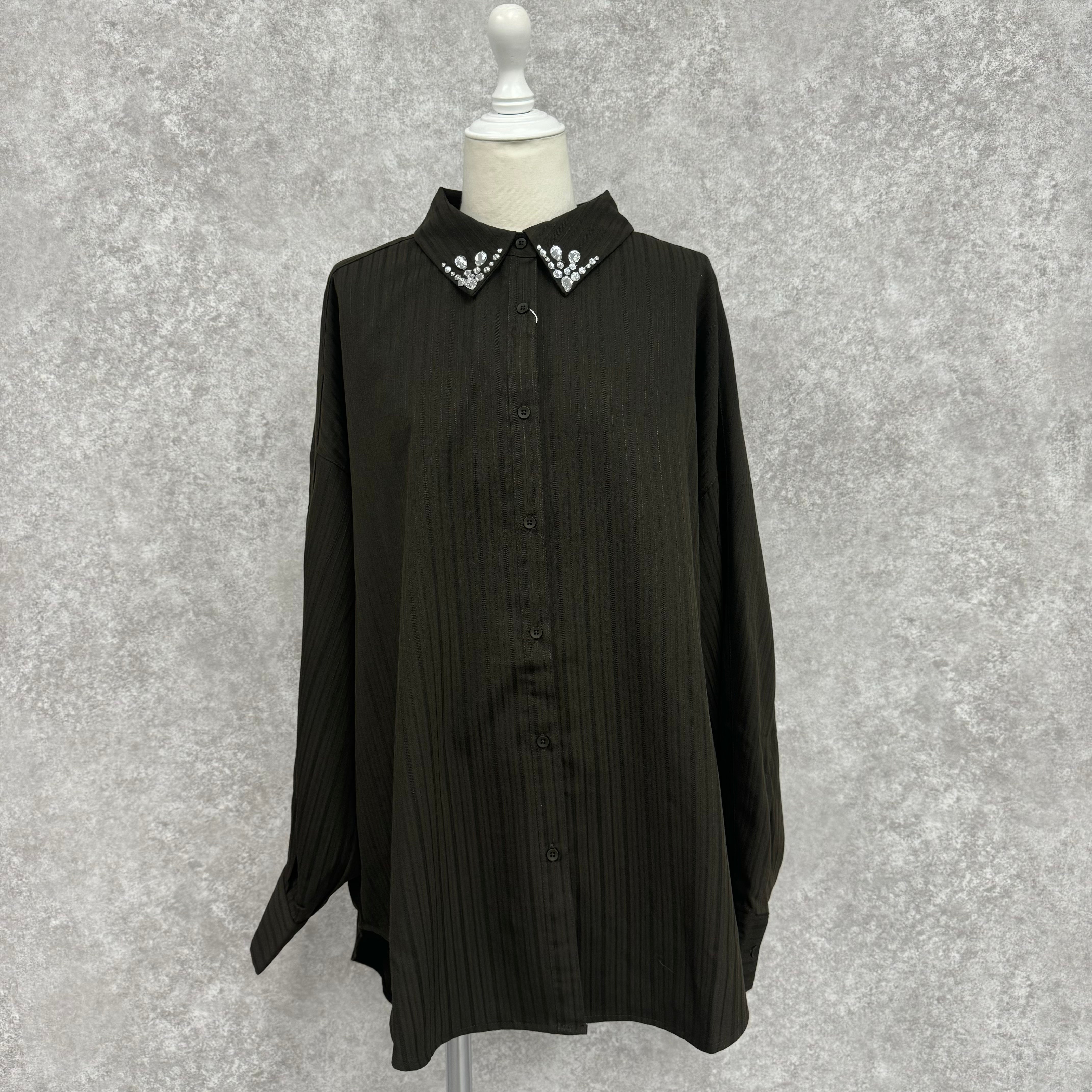 【Teracce Summer SALE 】チップビジューカラーSH -カーキ- ※8/27-9/2より順次発送予定