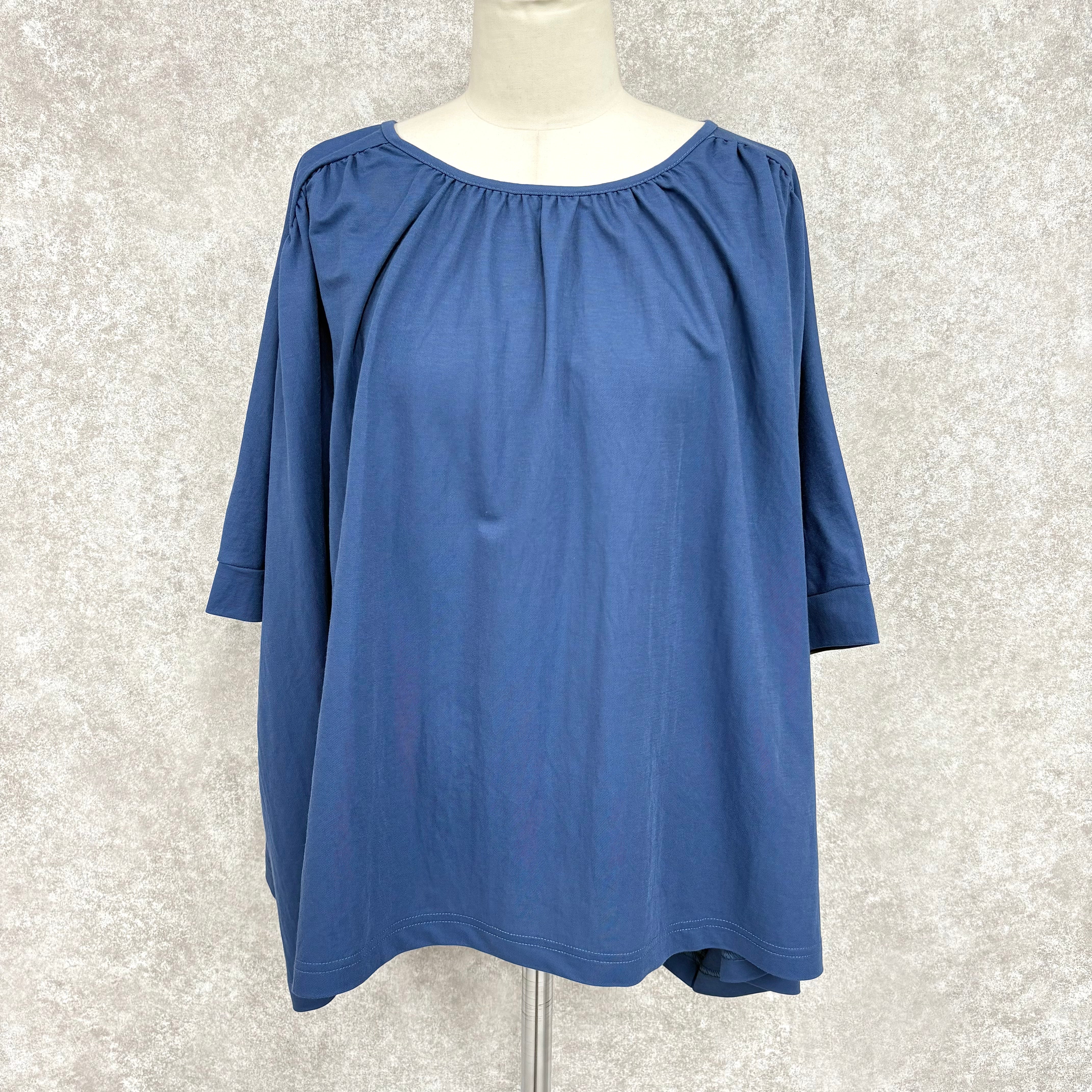 接触冷感ギャザープルオーバー -アッシュブルー- ※5/7〜5/13頃より順次発送予定