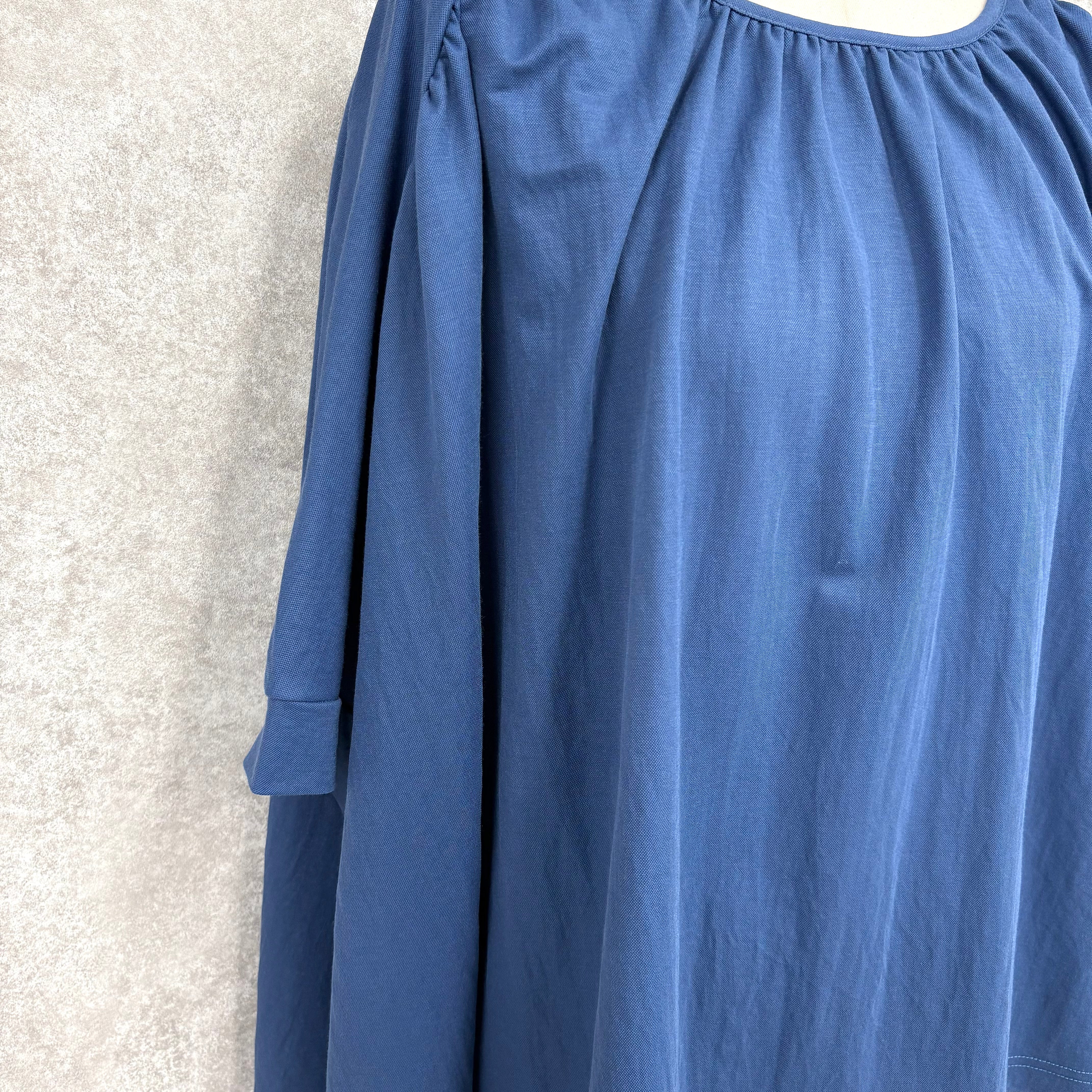 接触冷感ギャザープルオーバー -アッシュブルー- ※5/7〜5/13頃より順次発送予定