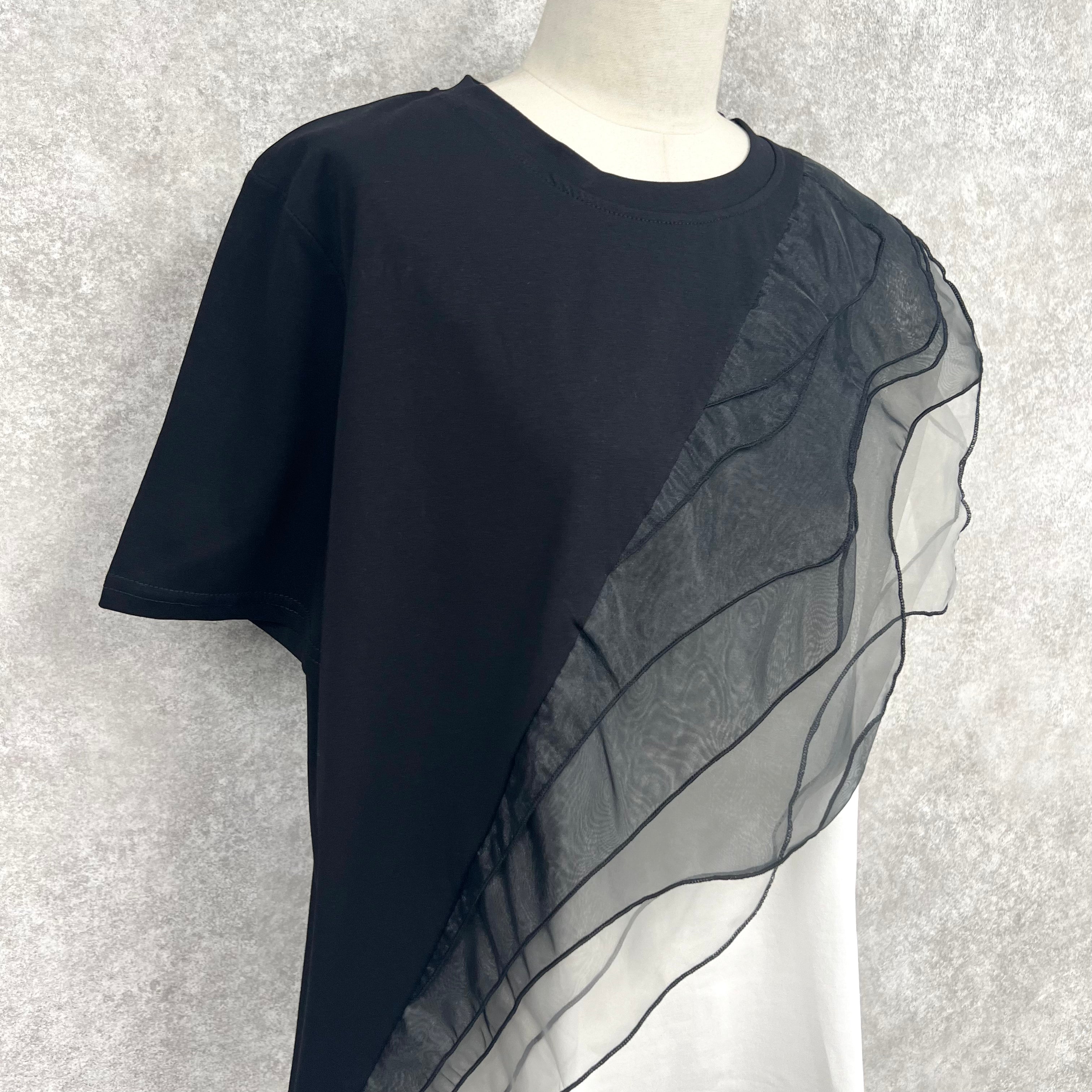斜めフリルTシャツ -ブラック- ※7/16〜22迄に順次発送予定