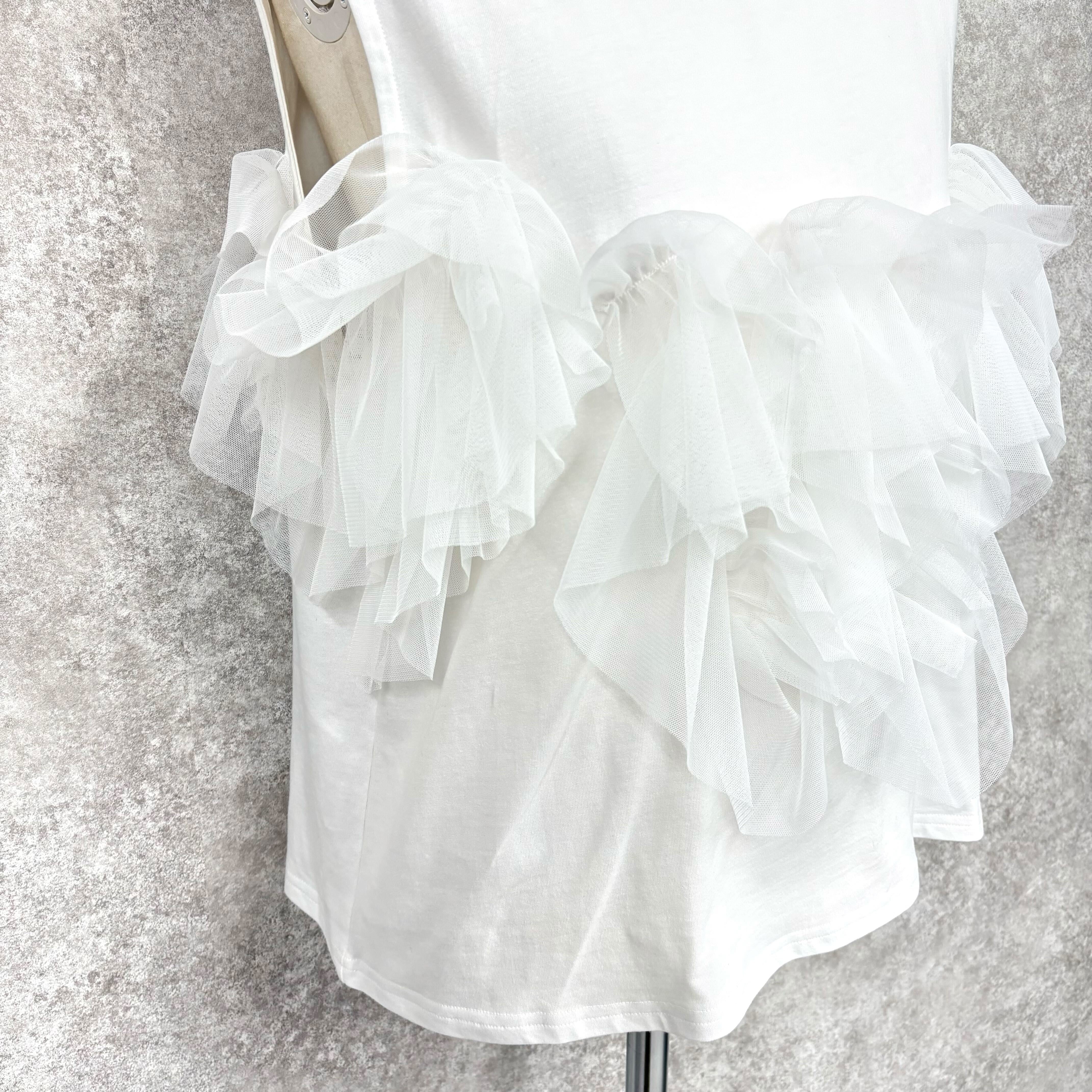 チュールドッキングプルオーバー ーホワイトー※5/28〜6/3頃より順次配送予定