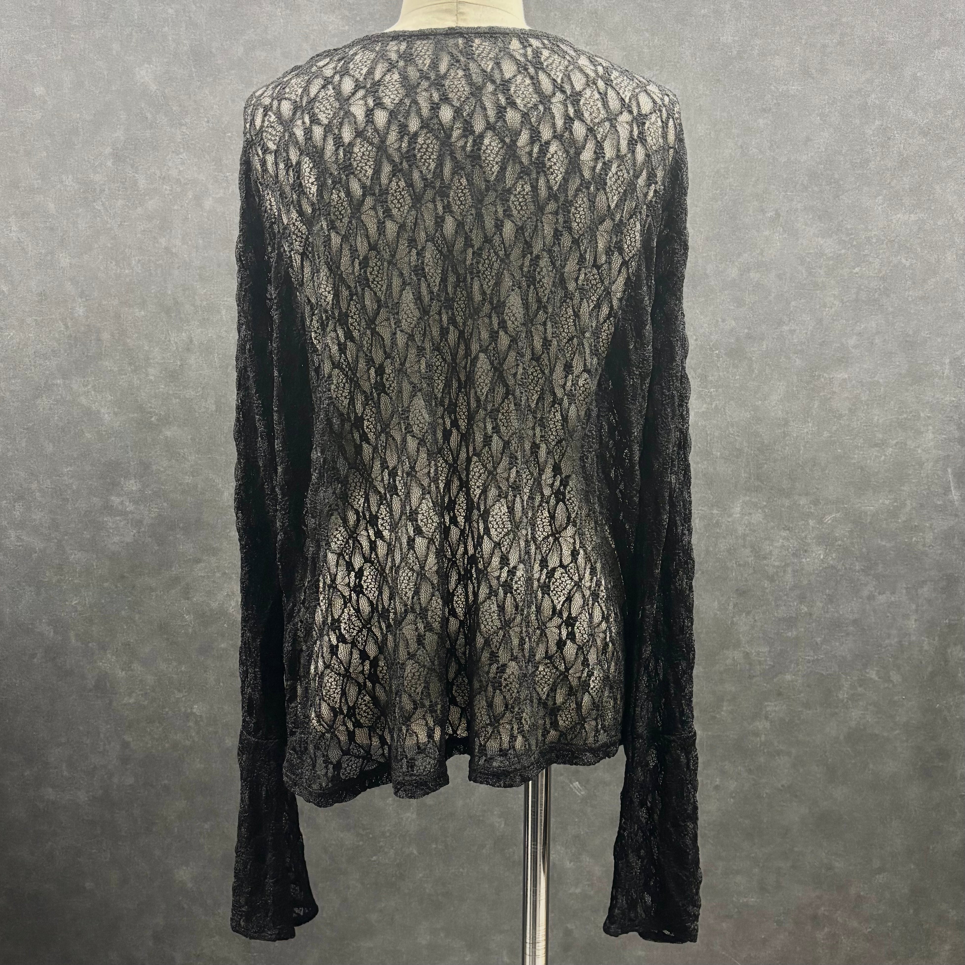 レース ベルスリーブブラウス -ブラック- ※7/9~15迄に順次発送予定