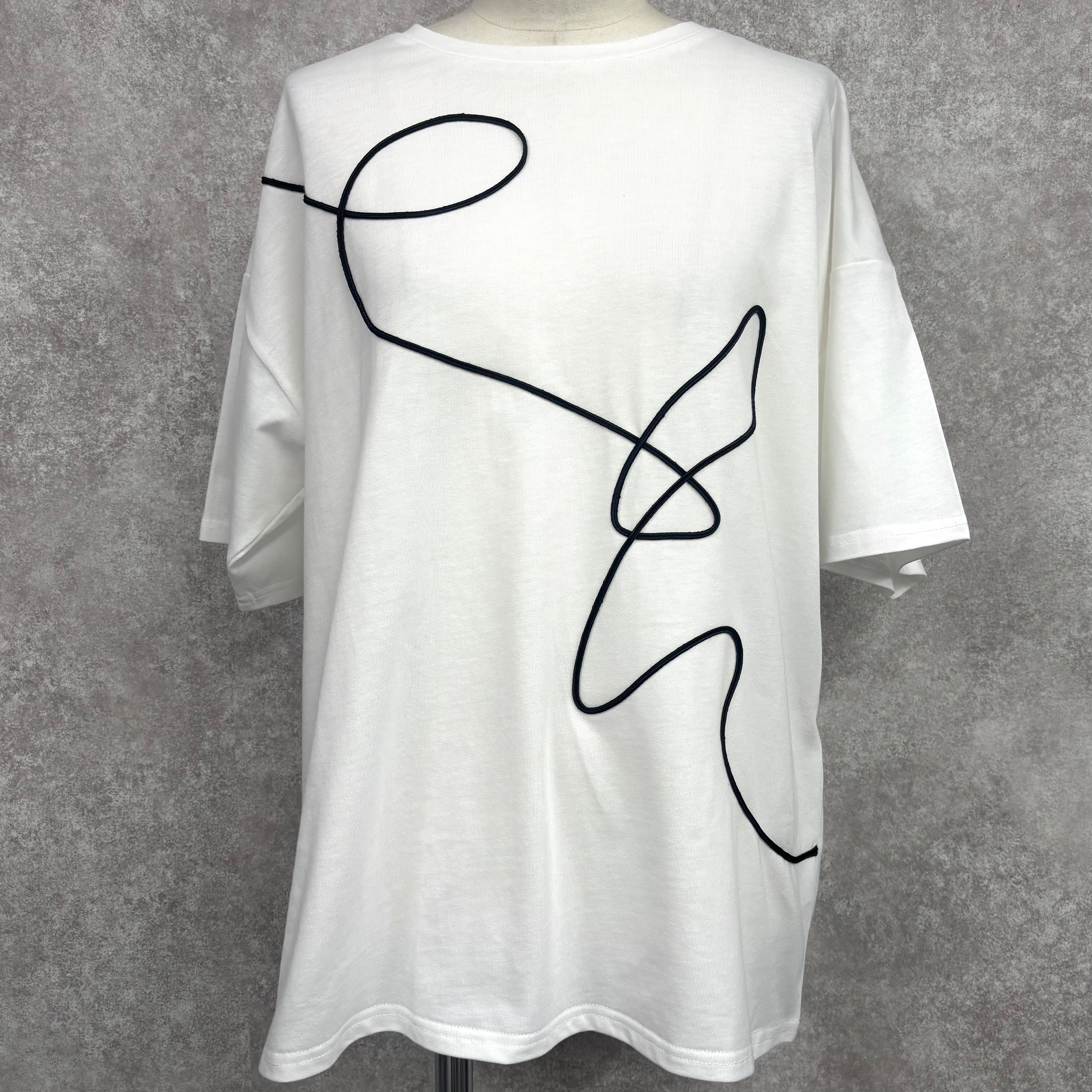 コード刺繍Tシャツ -ホワイト- ※7/30-8/5迄に順次発送予定