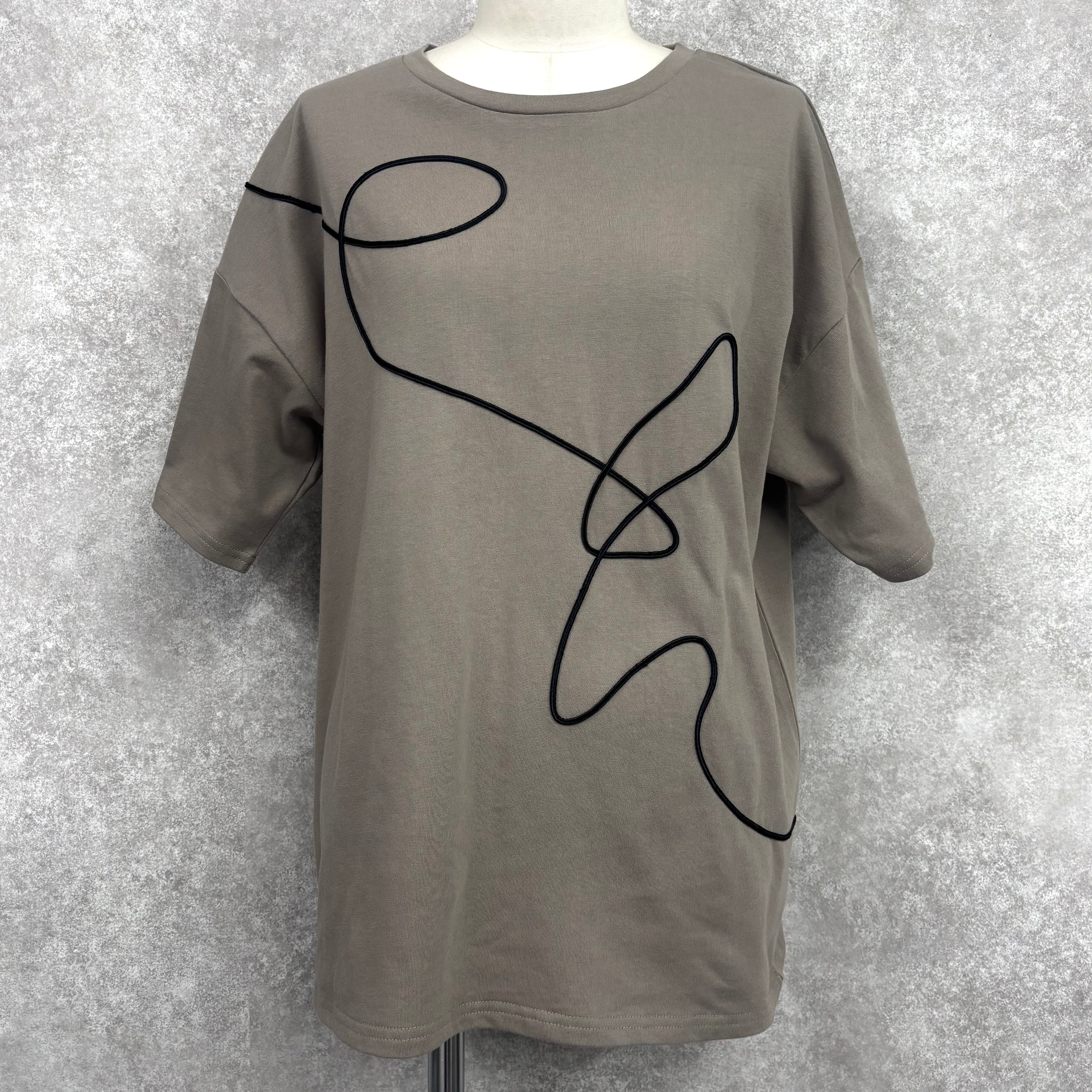 コード刺繍Tシャツ -グレー- ※7/30-8/5迄に順次発送予定