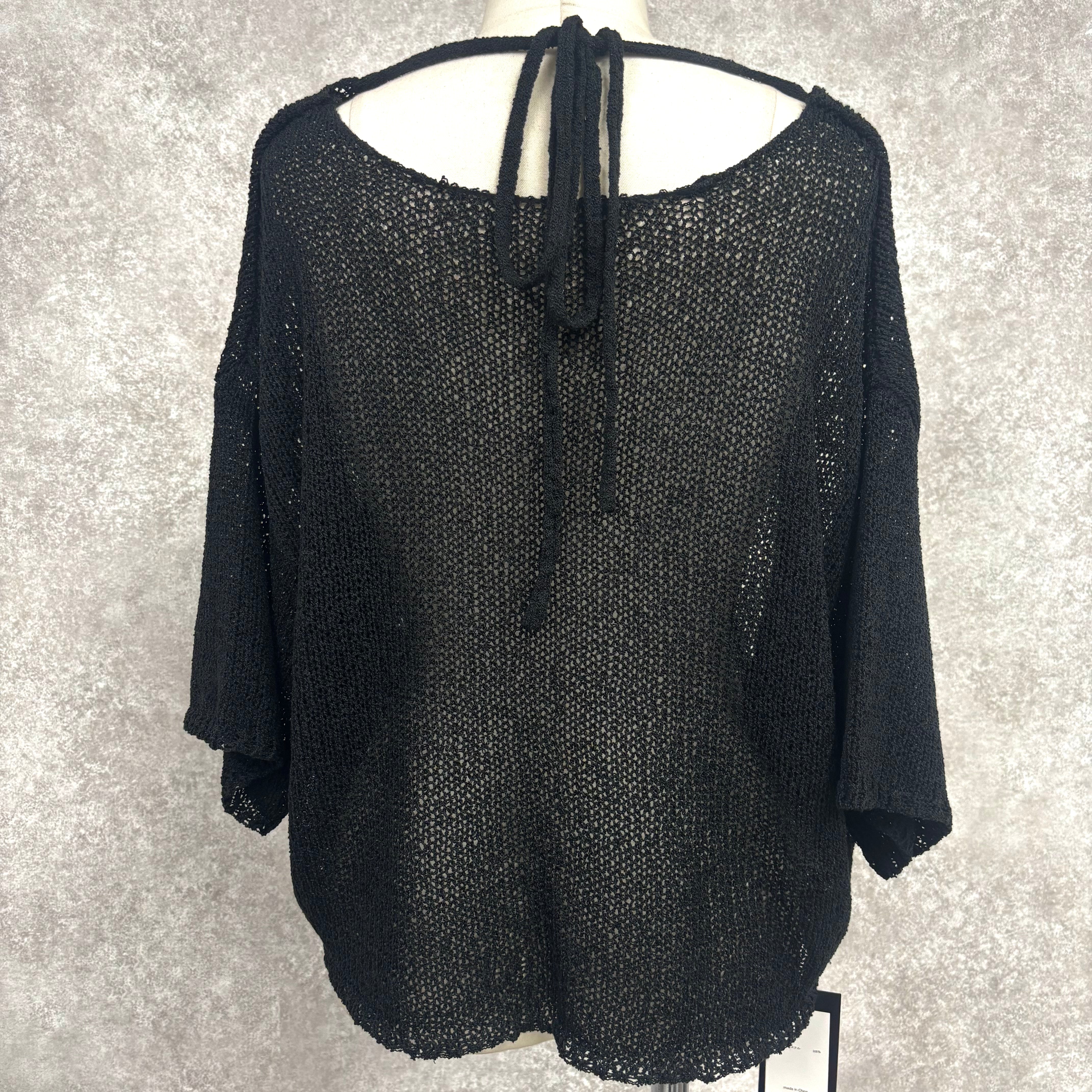 ローゲージバックオープンプルオーバー ブラック ※7/23〜29迄に順次発送予定