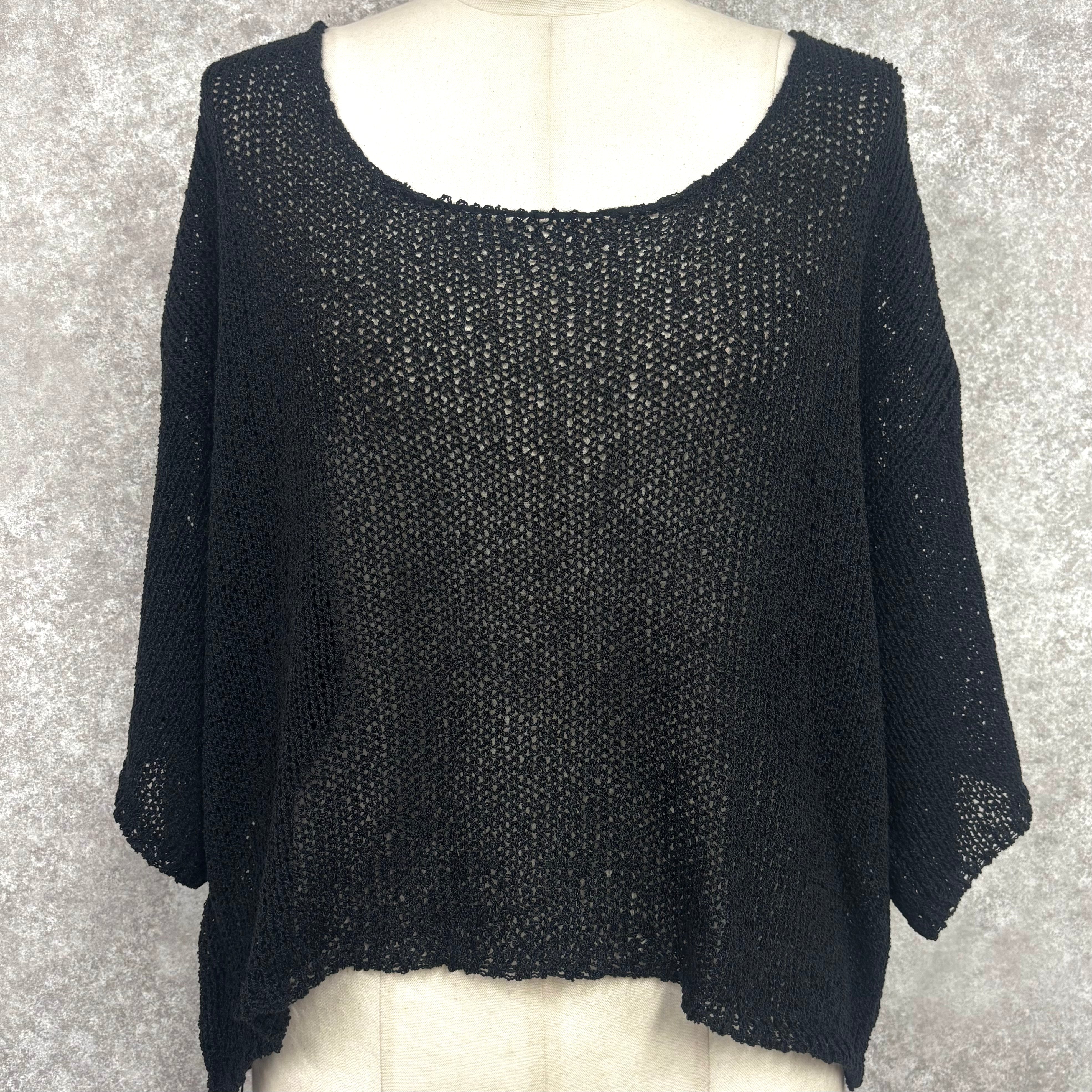 ローゲージバックオープンプルオーバー ブラック ※7/23〜29迄に順次発送予定