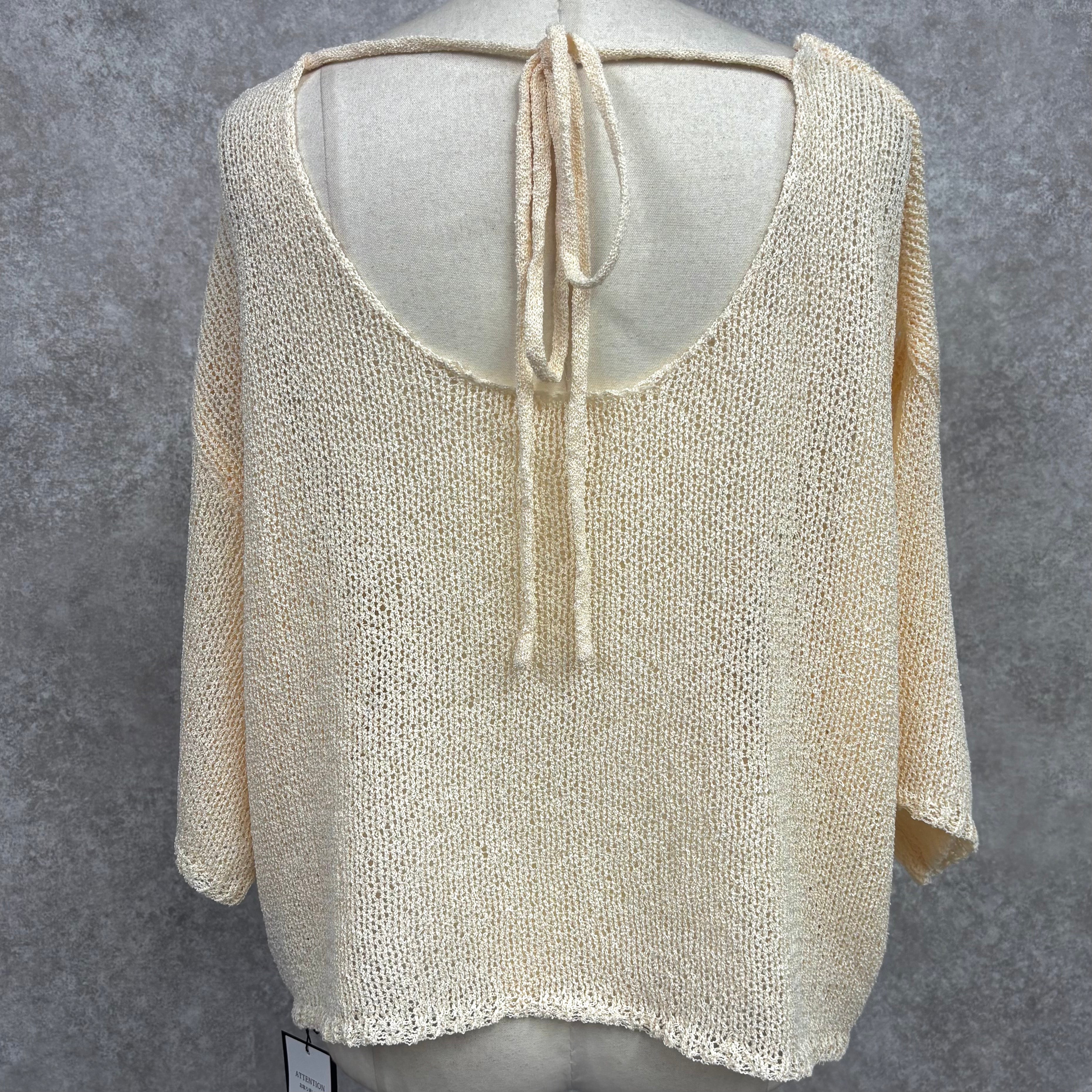 ローゲージバックオープンプルオーバー アイボリー ※7/23〜29迄に順次発送予定