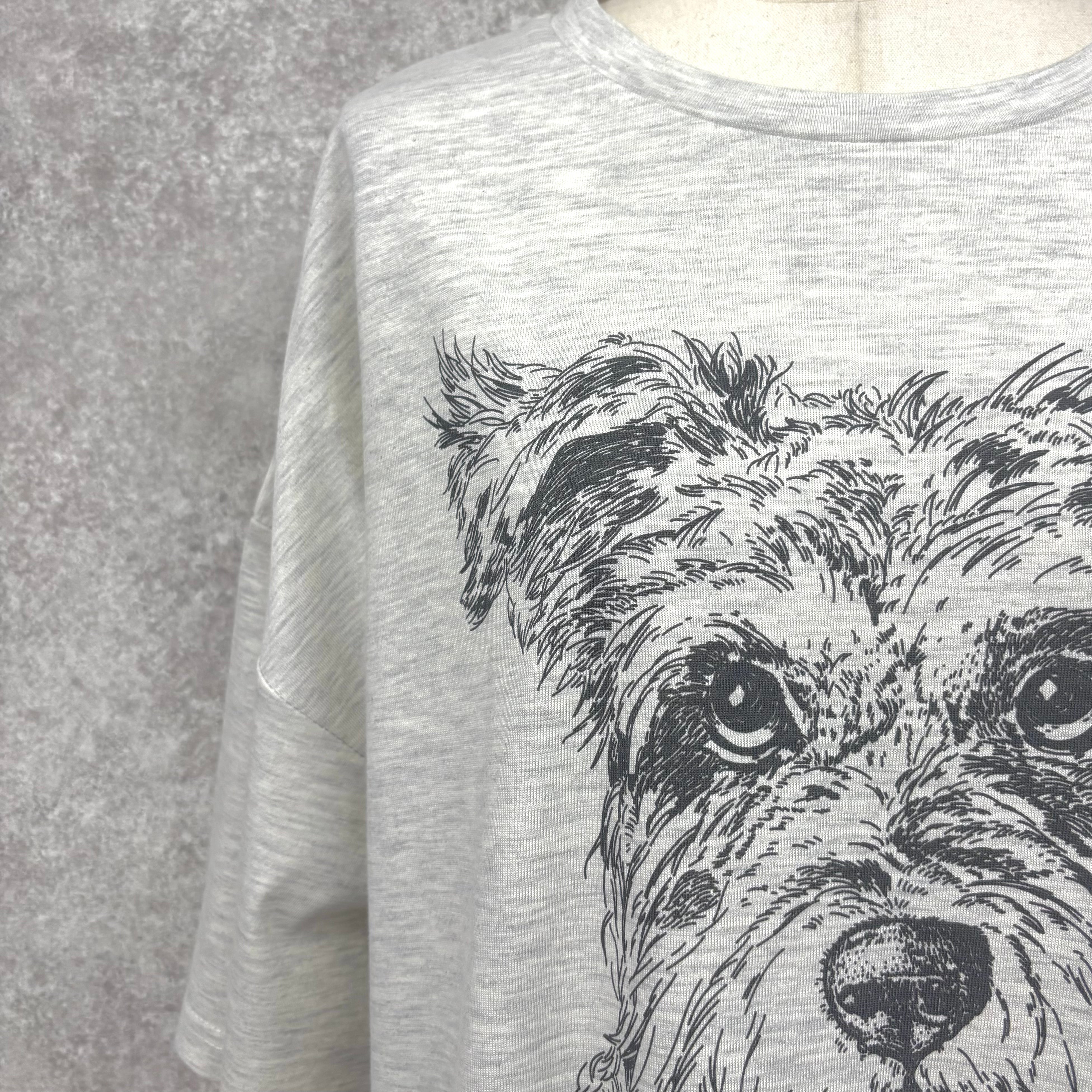 シュナウザー線画プリントビッグTシャツ ※6/11~17迄に順次発送予定