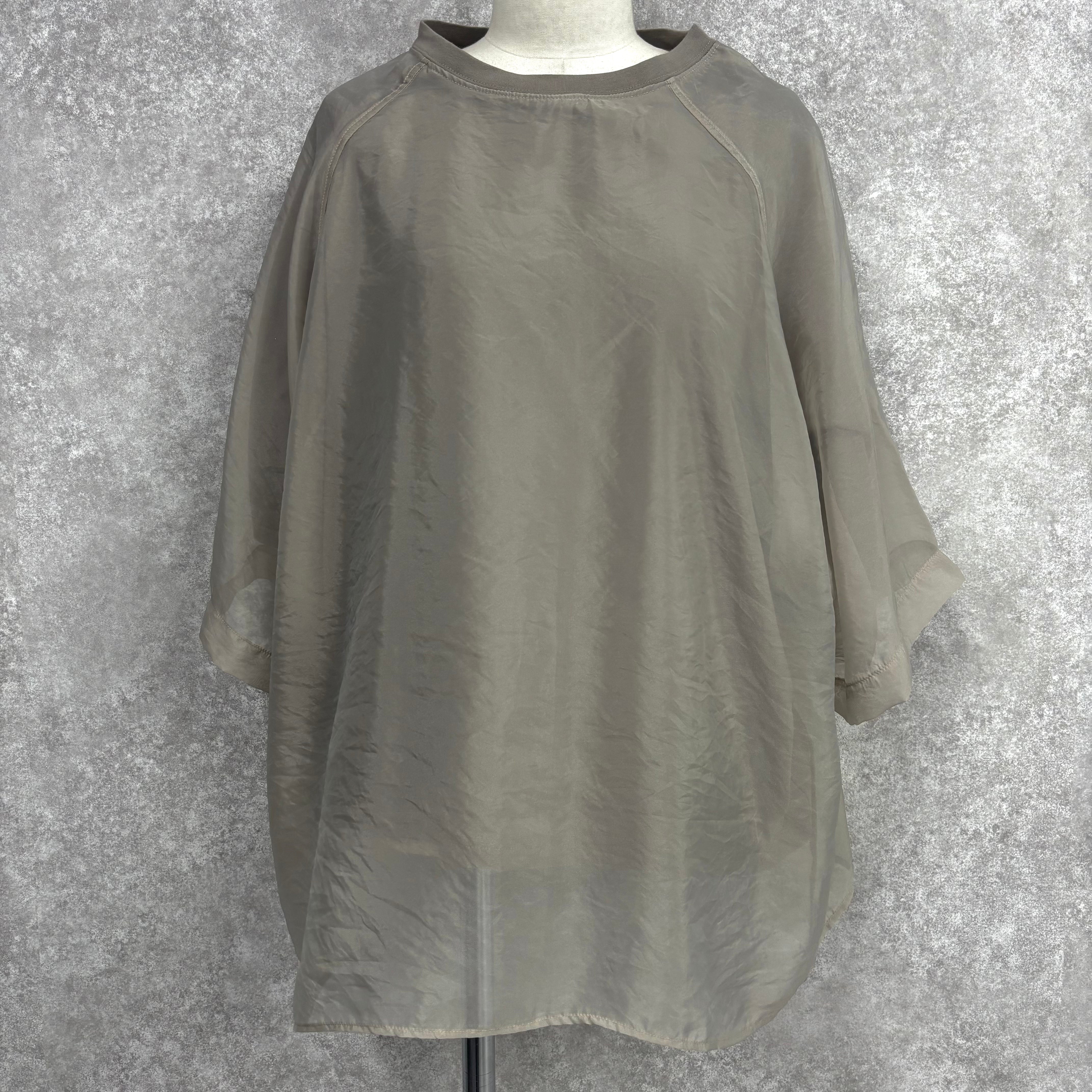 オーガンジー重ねラグランTシャツ アッシュベージュ×アッシュグレージュ ※6/11~17迄に順次発送予定