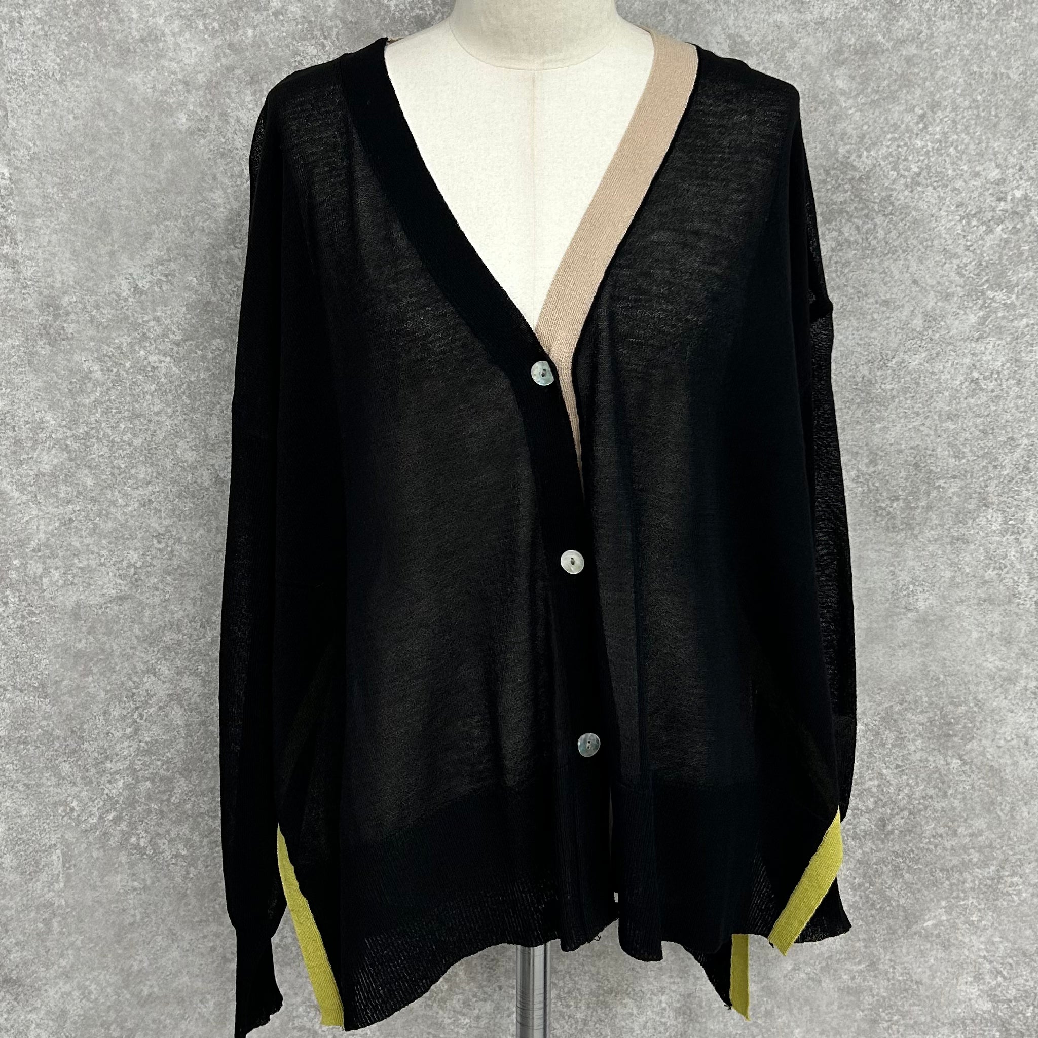 サイドラインカーディガン -ブラック- ※3月末~4月上旬頃に順次発送予定