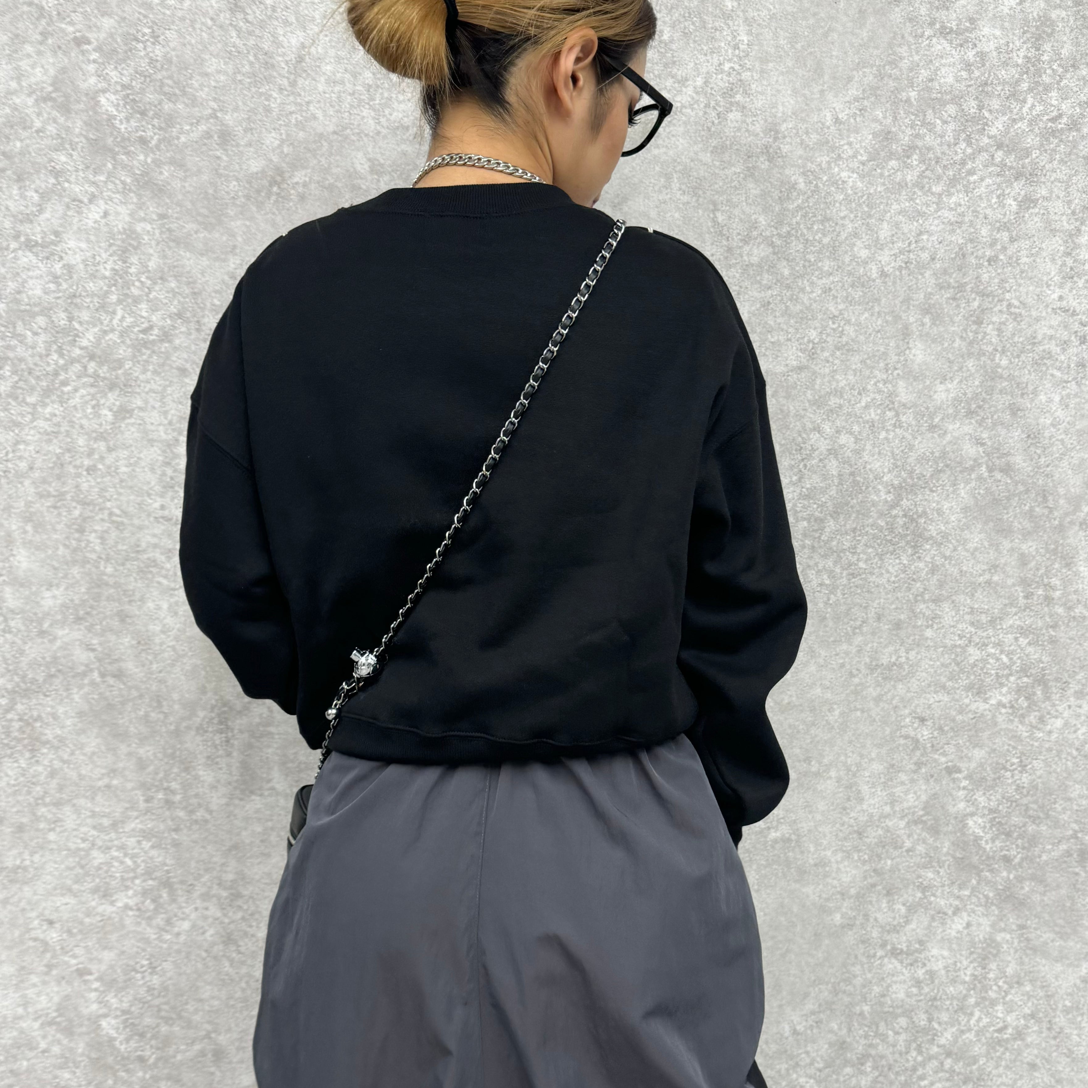 ラメコード刺繍プルオーバー -ブラック- ※3/19~3/25頃より順次発送予定