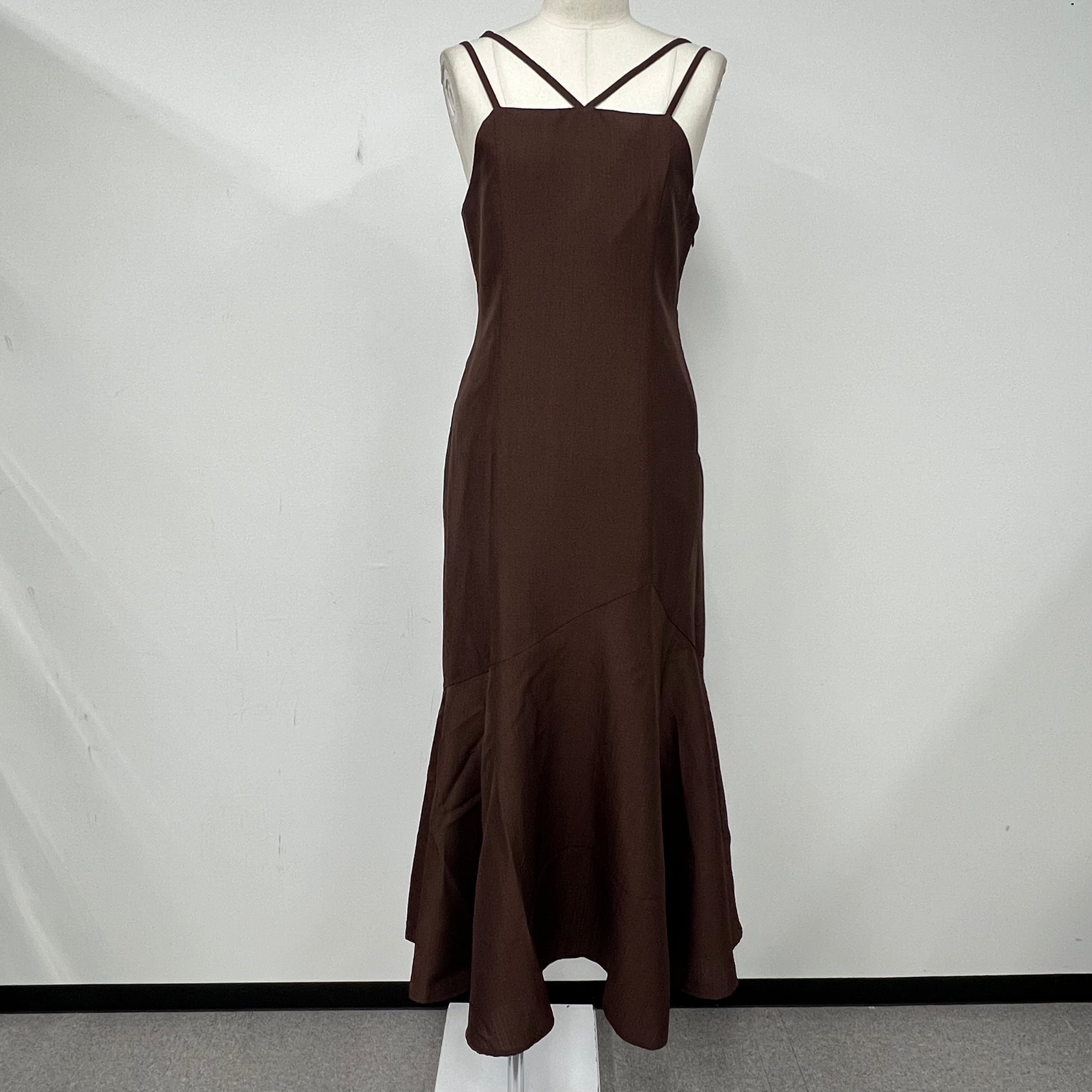 リネンライクジャケット×ワンピースセット ブラウン ※5/28〜6/3頃より順次配送予定