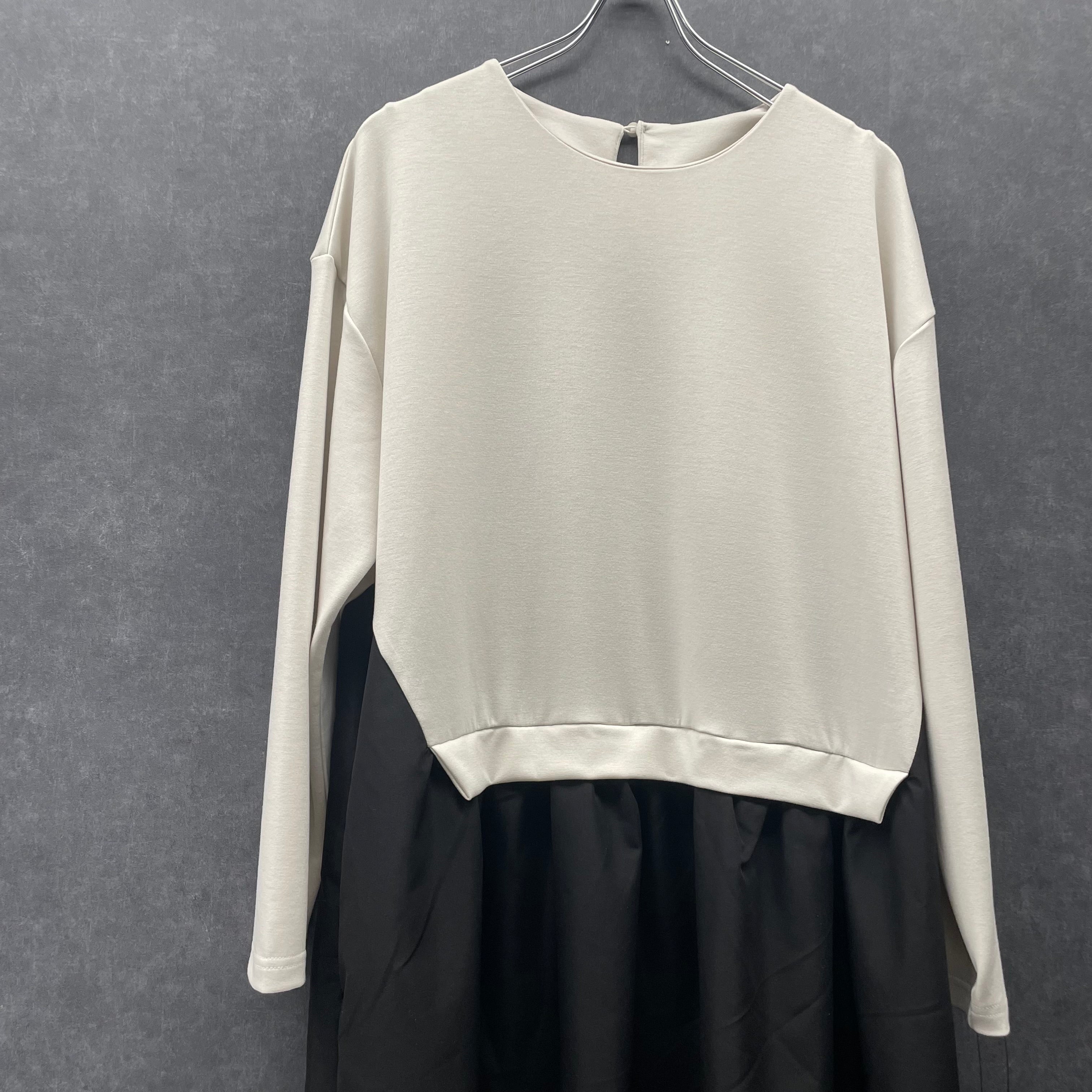 【予約】切替ワンピース -ベージュ- ※ハンガー納品 ※1月上旬〜中旬頃より順次発送予定
