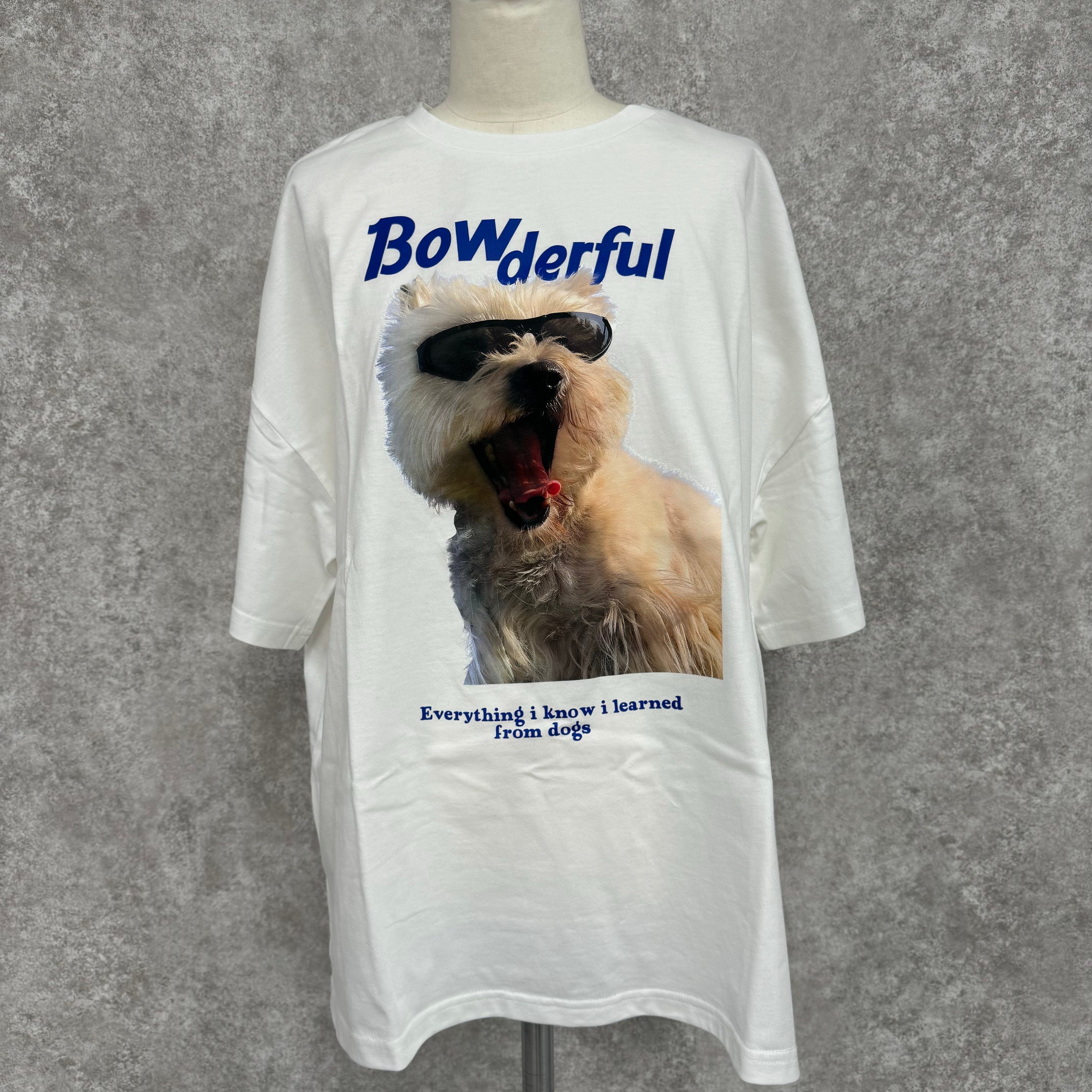 サングラスDOGプリント BIG Tシャツ -ホワイト×- ※3/5~11より順次発送予定