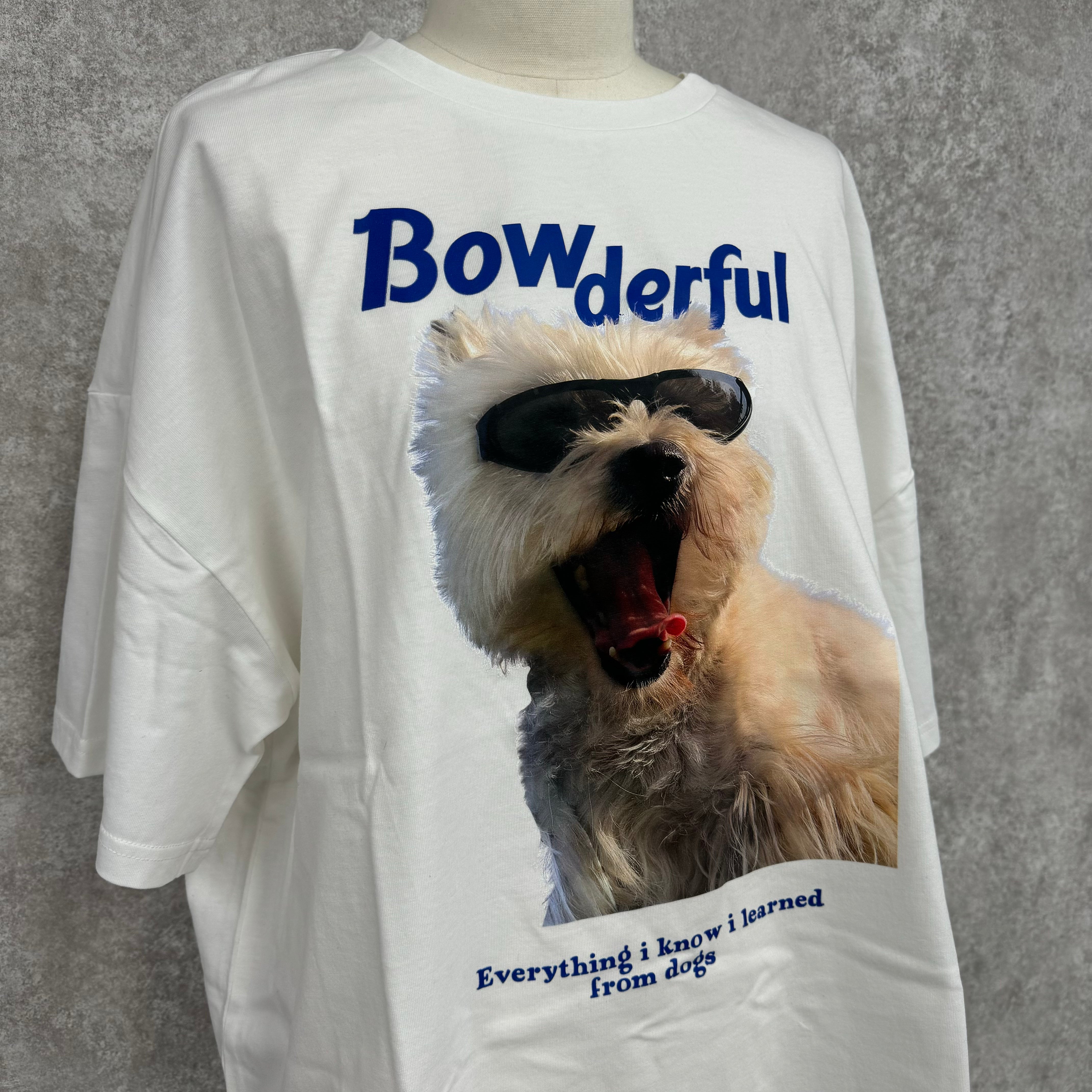 サングラスDOGプリント BIG Tシャツ -ホワイト×- ※3/5~11より順次発送予定