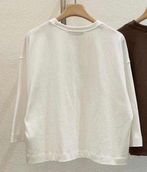 【LA MINE DOR】レタリング7分丈Tシャツ -ホワイト- ※10月下旬〜11月上旬頃より順次発送予定