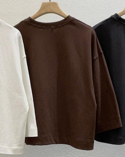 【LA MINE DOR】レタリング7分丈Tシャツ -ブラウン- ※10月下旬〜11月上旬頃より順次発送予定