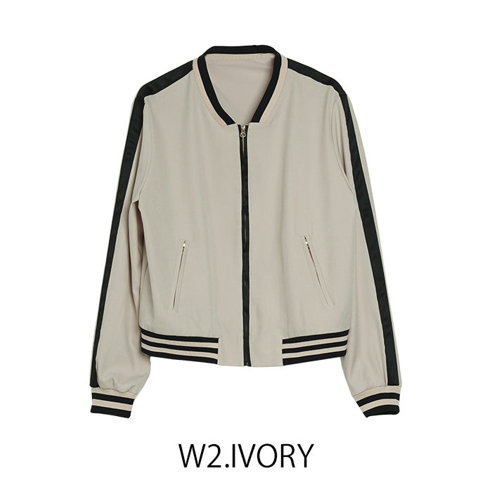 【MMG107JBCW2】サイドラインブルゾン アイボリー ※4/23~4/29迄に順次発送予定 ※事務所発送(佐川急便)